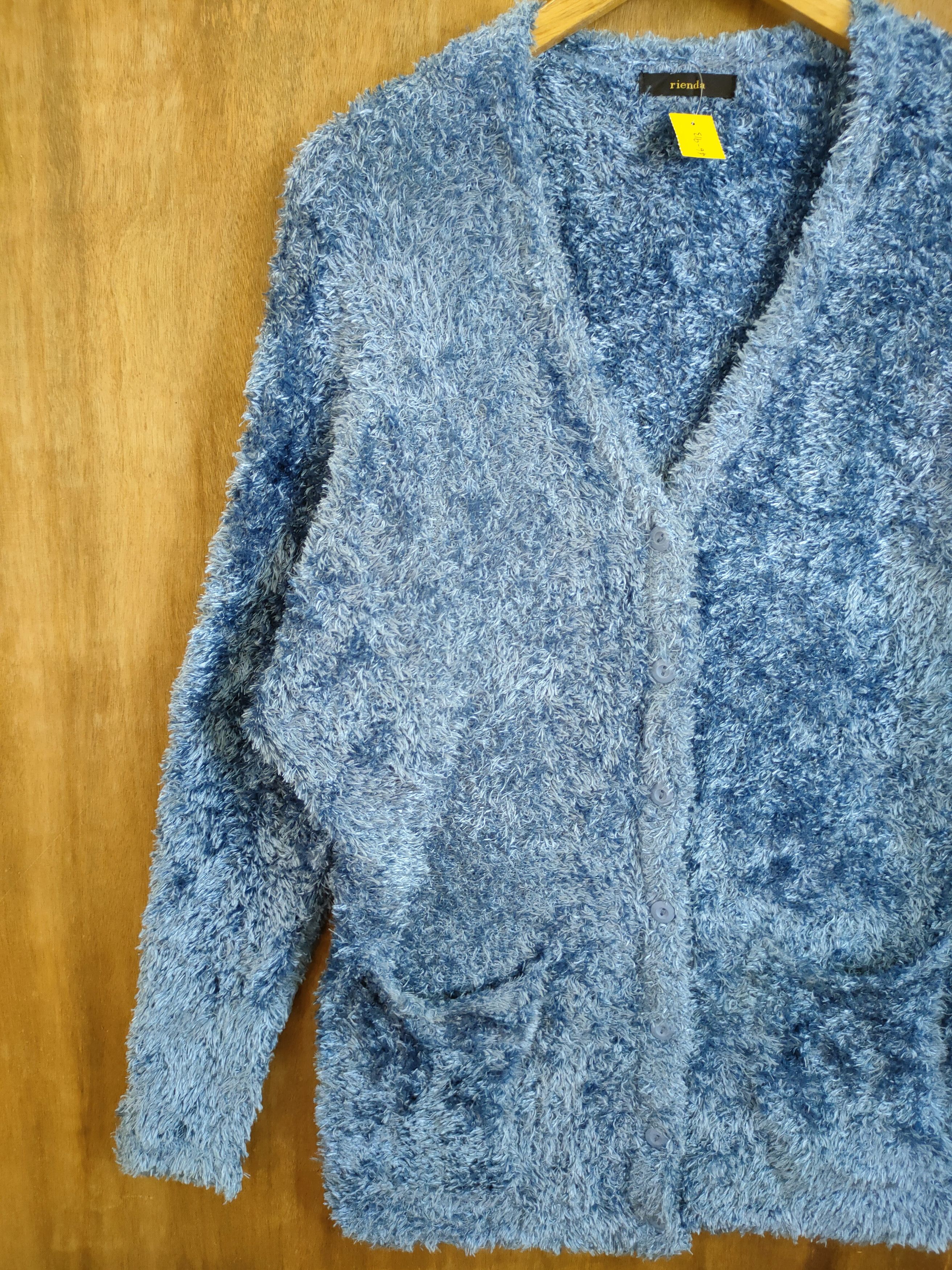 Homespun Knitwear Rienda cardigan soft fur shag shaggy mohair knitwear #46-913 Size M / US 6-8 / IT 42-44 - 2 Thumbnail