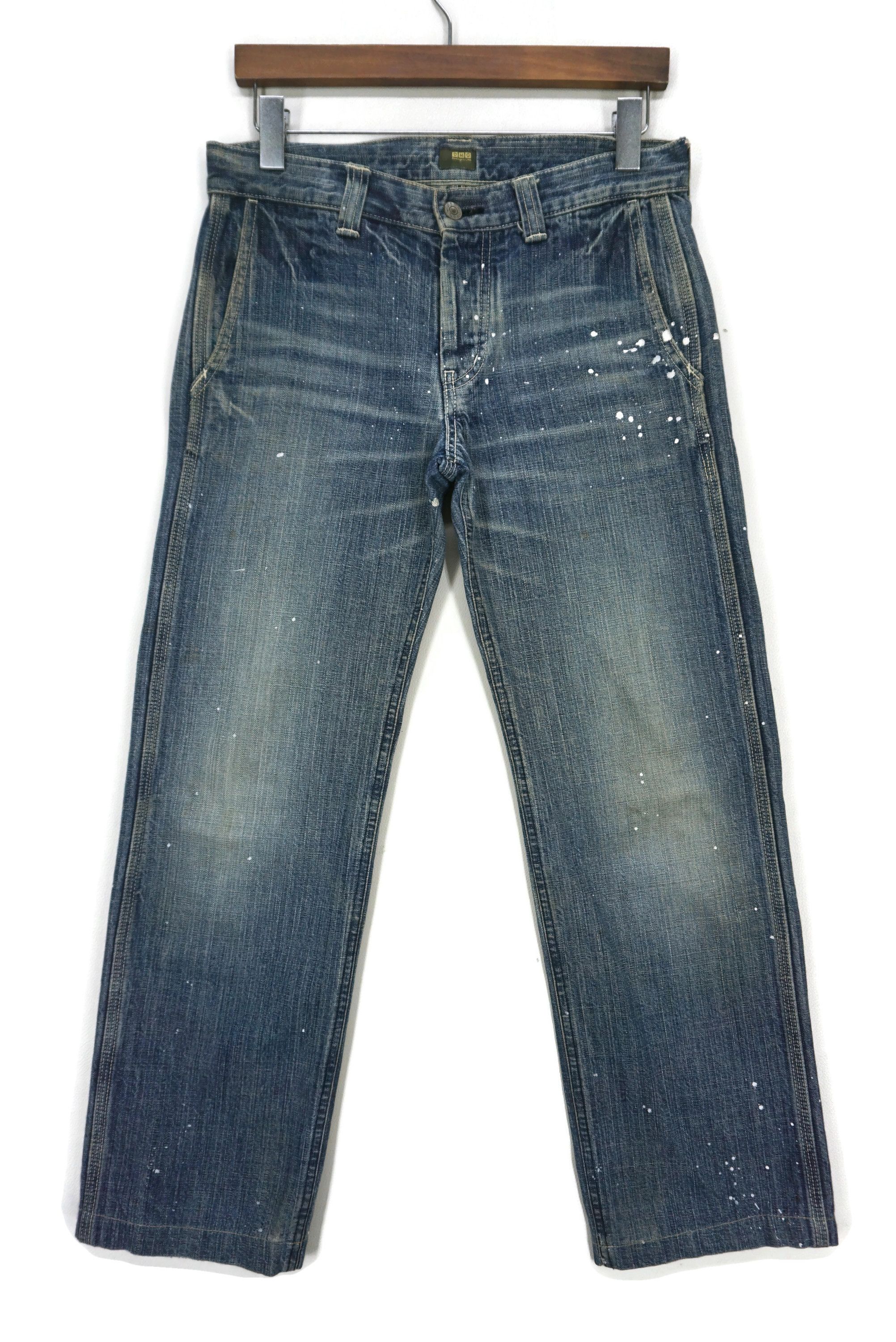 image of Rockers x Workers Straight Leg Ankle Jeans Domingo Baker Dungarees in Blue, Men's (Size 28)