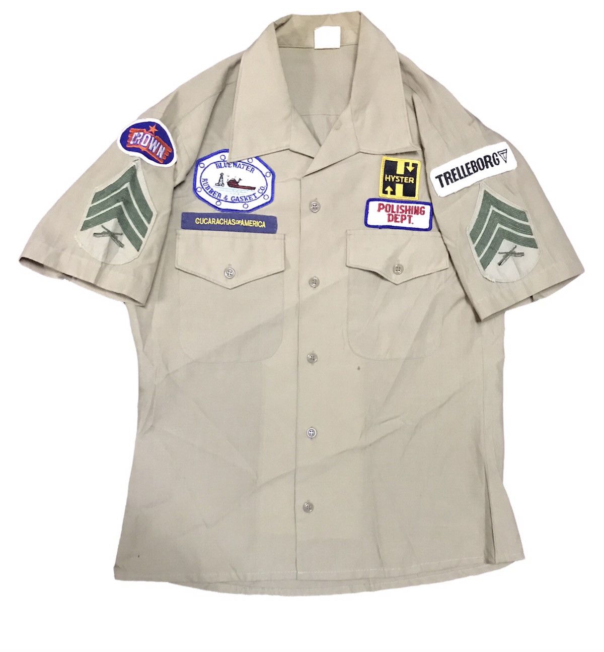 Vintage Vintage button up shirt with patches short sleeve Size US S / EU 44-46 / 1 - 6 Thumbnail