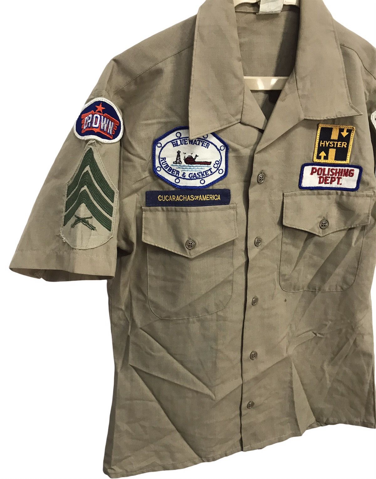 Vintage Vintage button up shirt with patches short sleeve Size US S / EU 44-46 / 1 - 3 Thumbnail