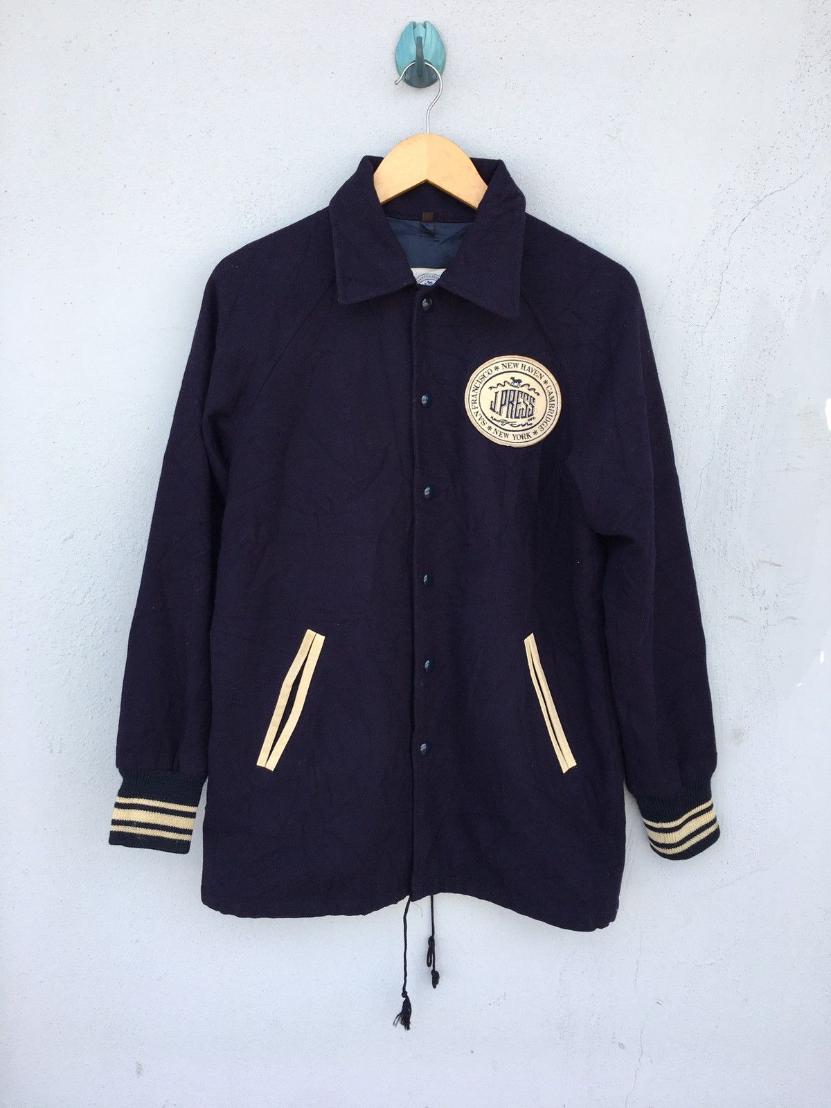 ジャケット・アウター J.Press varsity jacket wool leather Classic Varsity Jacket - Black | Pennant Label - J. Press