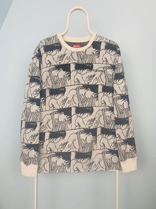 Supreme 2017 Akira Syringe Jacquard L/S Shirt Top White Medium