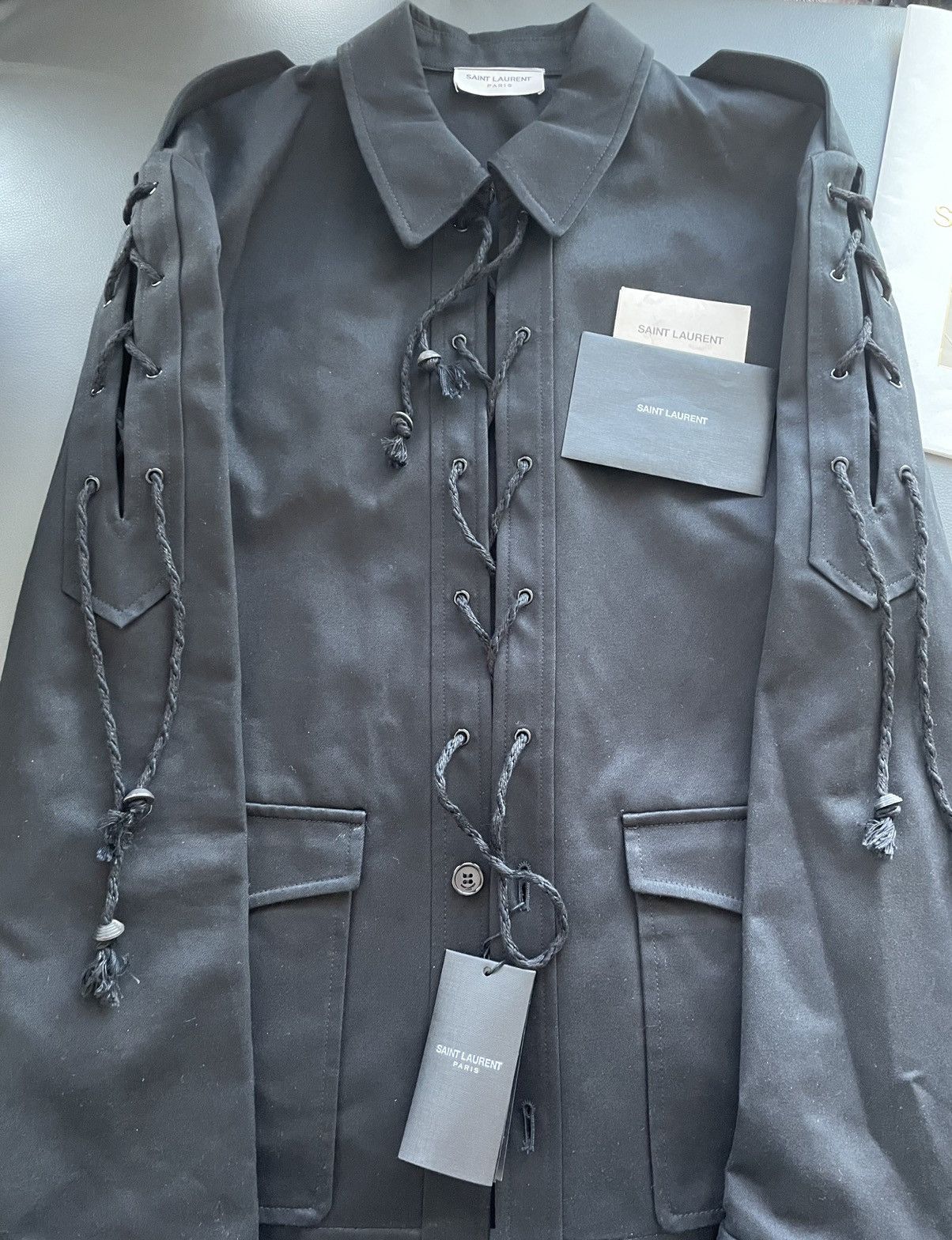 Hedi Slimane × Saint Laurent Paris × Yves Saint Laurent Limited Edition $3k Value Super Rare Brand NEW Laces Jacket Size US L / EU 52-54 / 3 - 10 Thumbnail