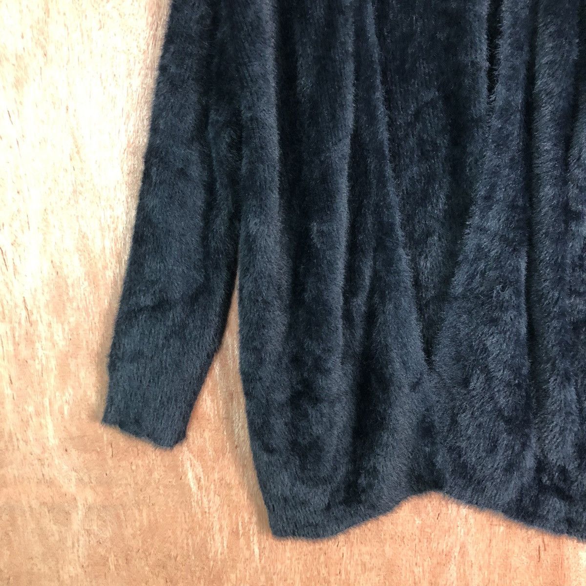 Vintage GU Long Black Shag Shaggy Fur Mohair Knitwear #6483 Size US L / EU 52-54 / 3 - 4 Thumbnail