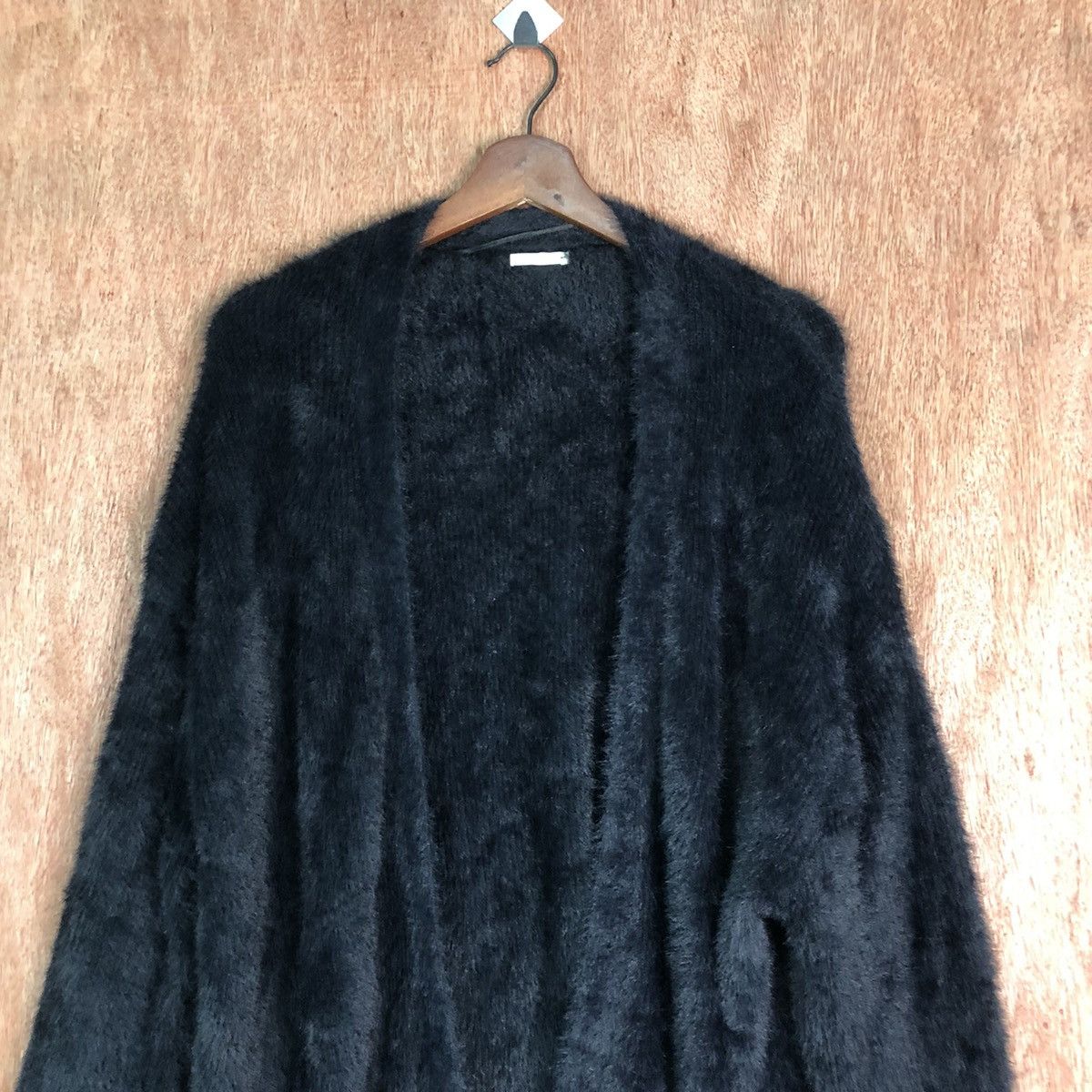 Vintage GU Long Black Shag Shaggy Fur Mohair Knitwear #6483 Size US L / EU 52-54 / 3 - 2 Thumbnail