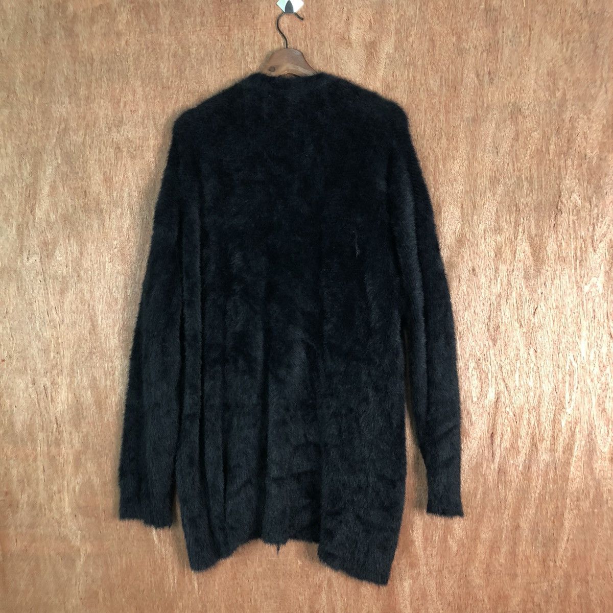 Vintage GU Long Black Shag Shaggy Fur Mohair Knitwear #6483 Size US L / EU 52-54 / 3 - 8 Thumbnail