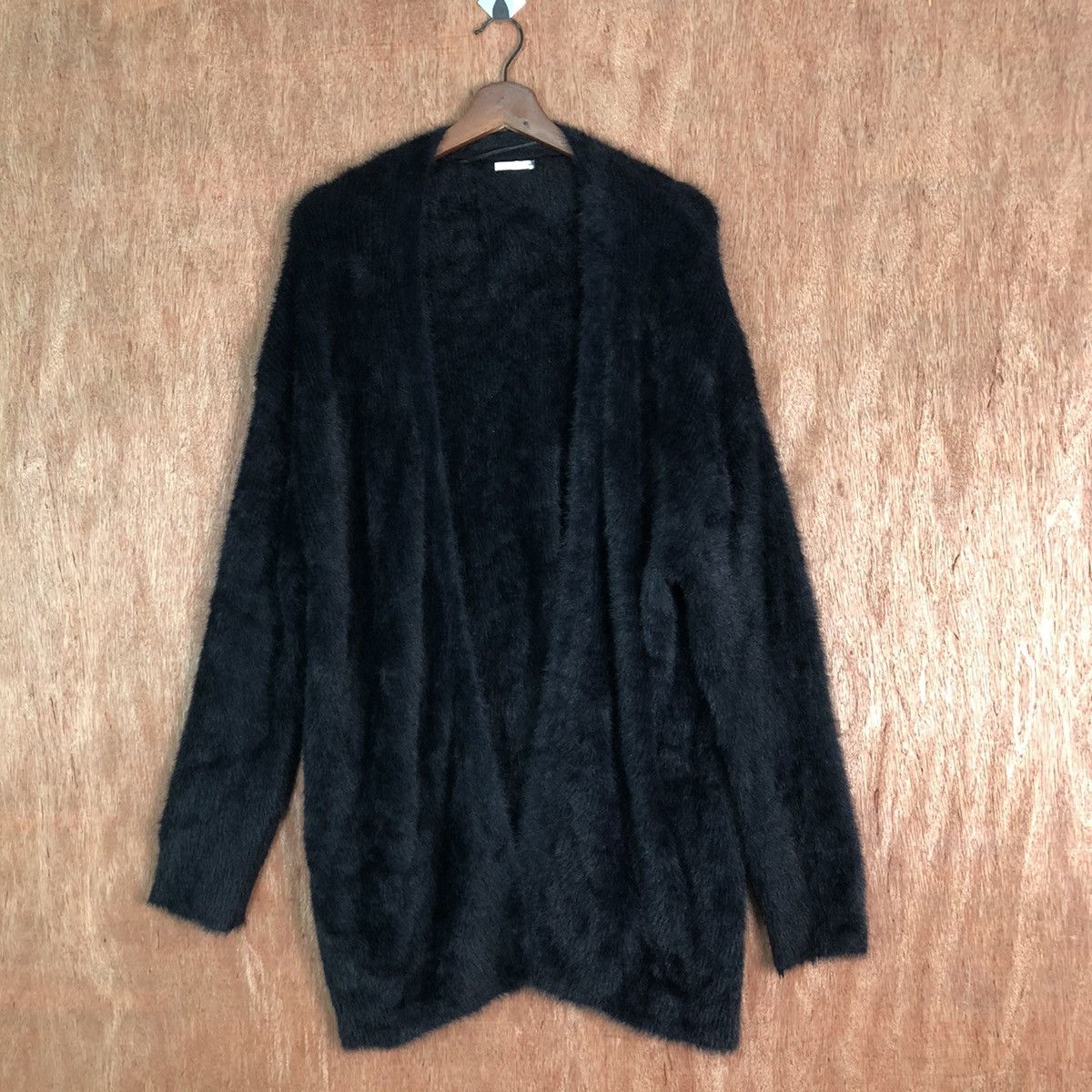 Vintage GU Long Black Shag Shaggy Fur Mohair Knitwear #6483 Size US L / EU 52-54 / 3 - 1 Thumbnail