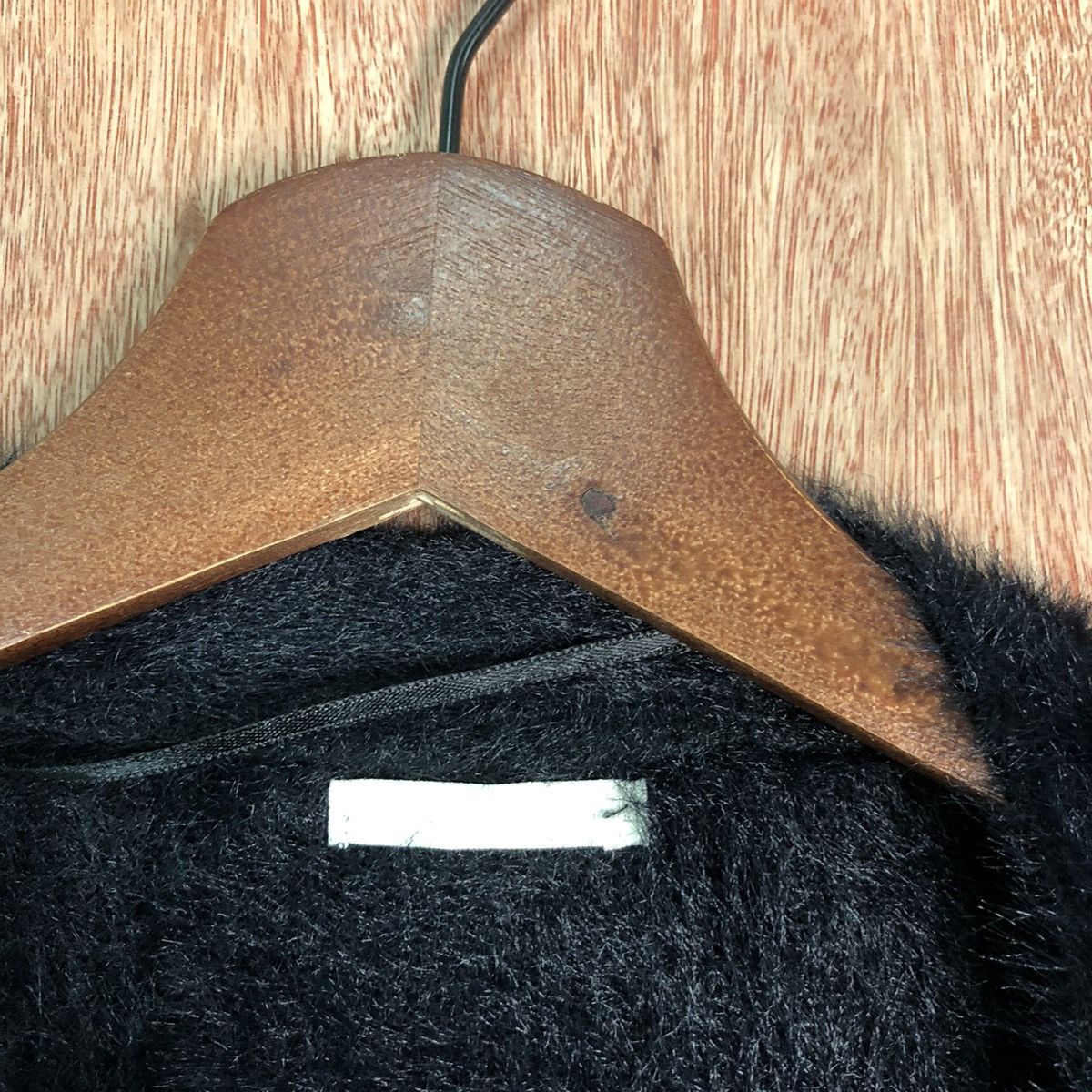 Vintage GU Long Black Shag Shaggy Fur Mohair Knitwear #6483 Size US L / EU 52-54 / 3 - 6 Thumbnail