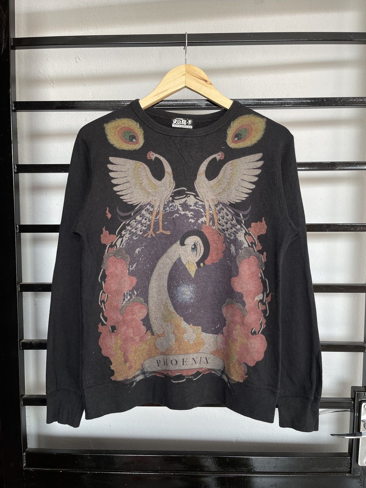 image of 2014Ss Miharayasuhiro X Phoenix Manga By Osamu Tetzuka in Black, Men's (Size Medium)