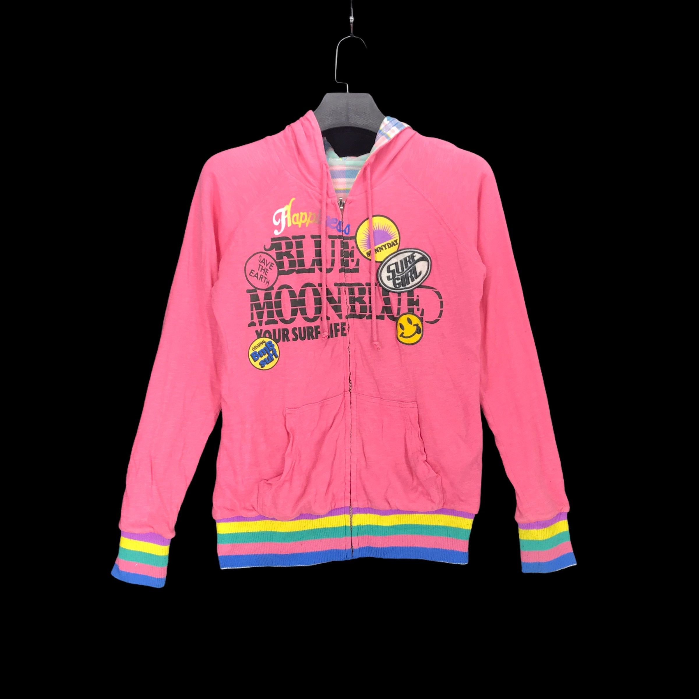 Japanese Brand Blue Moon Blue Fullprint Zip Up Hoodie #2752-106 Size S / US 4 / IT 40 - 1 Thumbnail