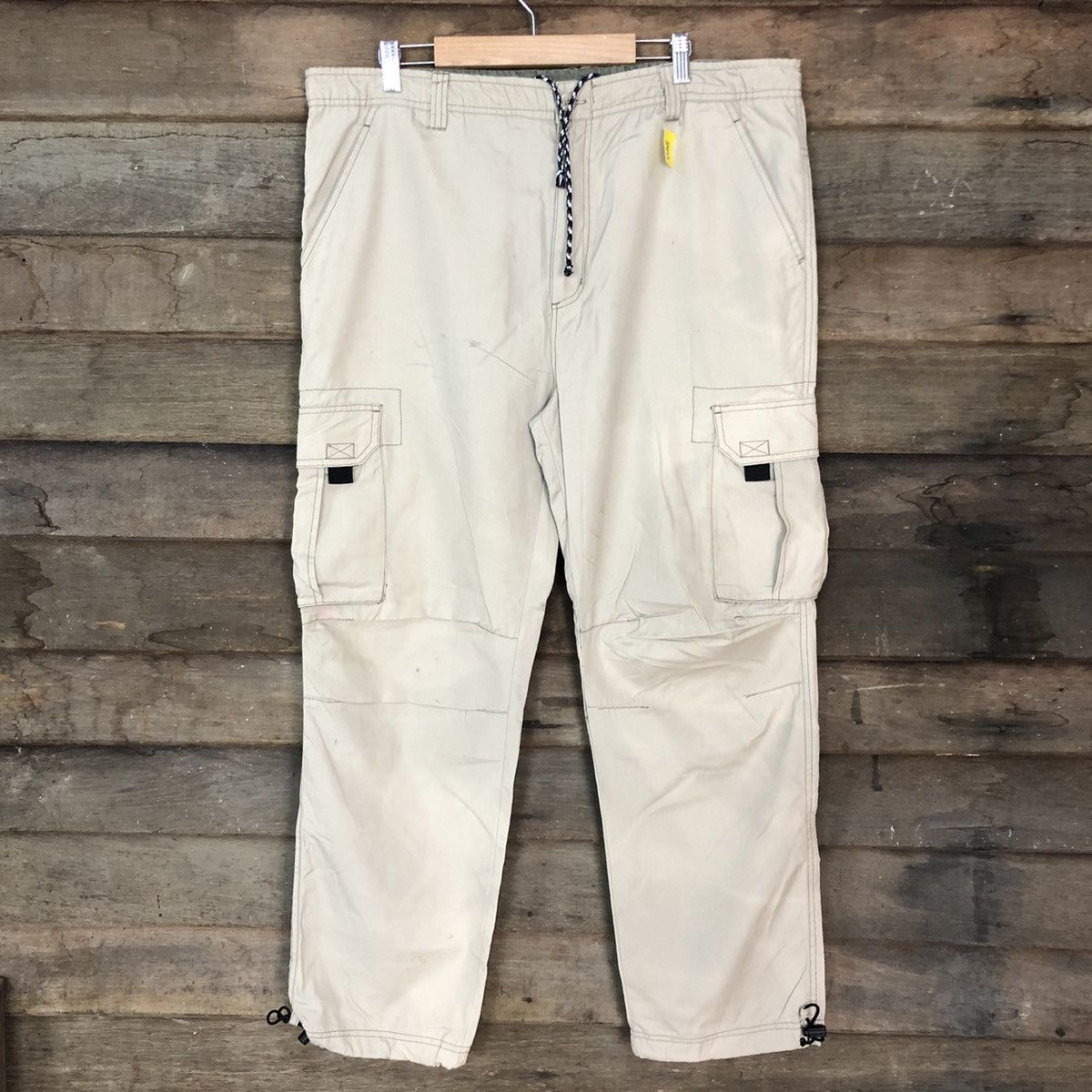Japanese Brand Hill Crop Cream Multipocket Tactical Cargo Pants #3812 Size US 33 - 1 Thumbnail