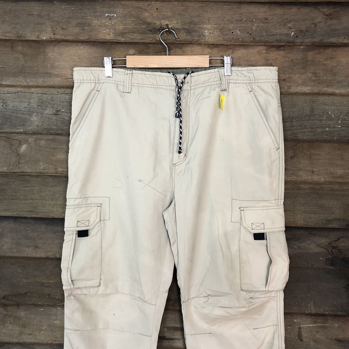 Japanese Brand Hill Crop Cream Multipocket Tactical Cargo Pants #3812 Size US 33 - 2 Thumbnail