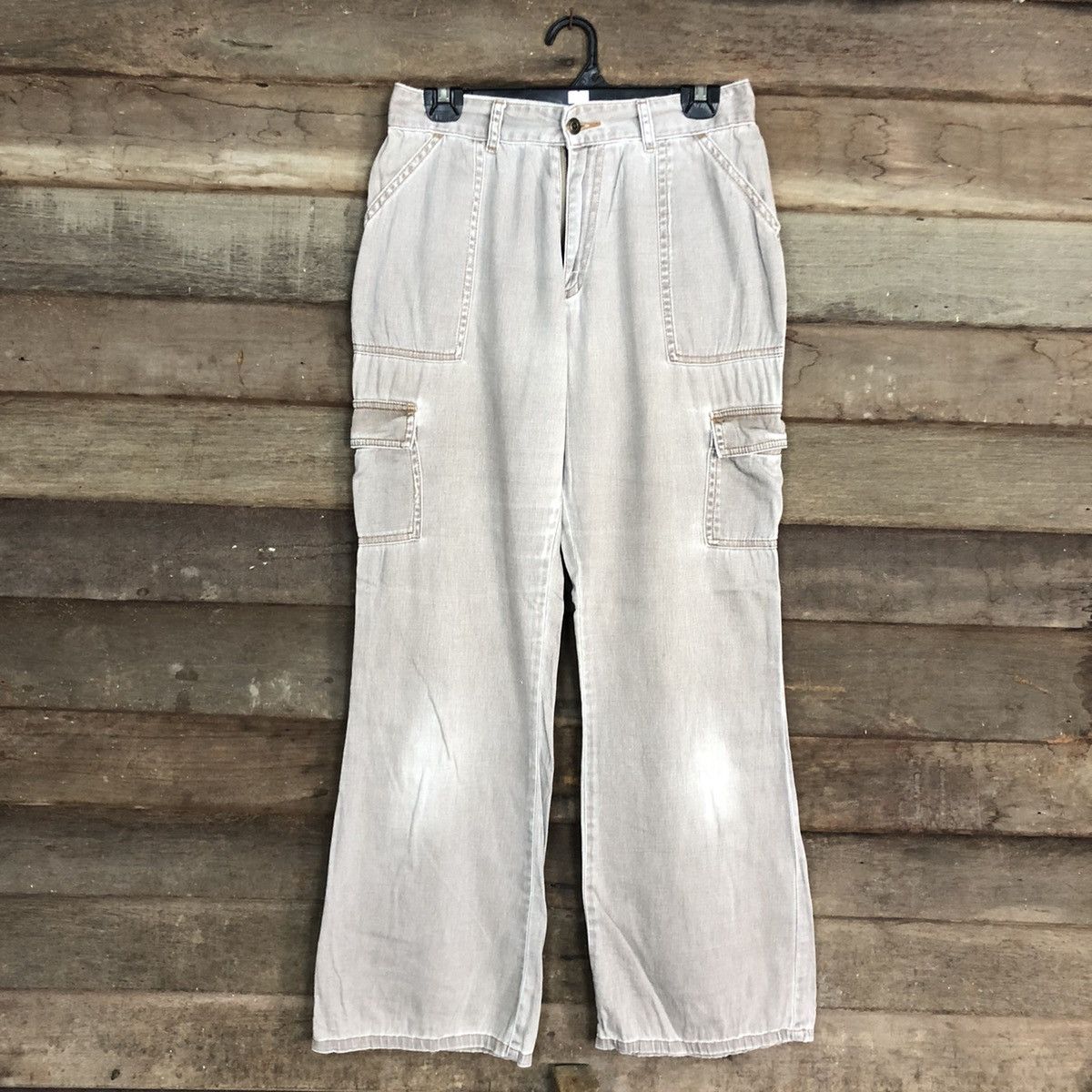 image of Vintage Live Claire Grey Multipocket Tactical Cargo Pants C990 in Light Grey, Men's (Size 26)