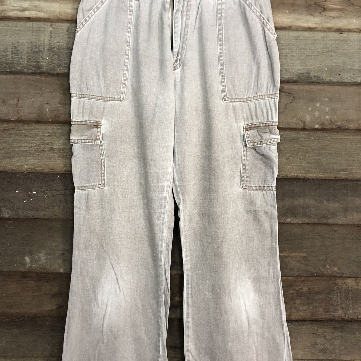 Japanese Brand Live Claire Grey Multipocket Tactical Cargo Pants #c990 Size US 26 / EU 42 - 4 Thumbnail