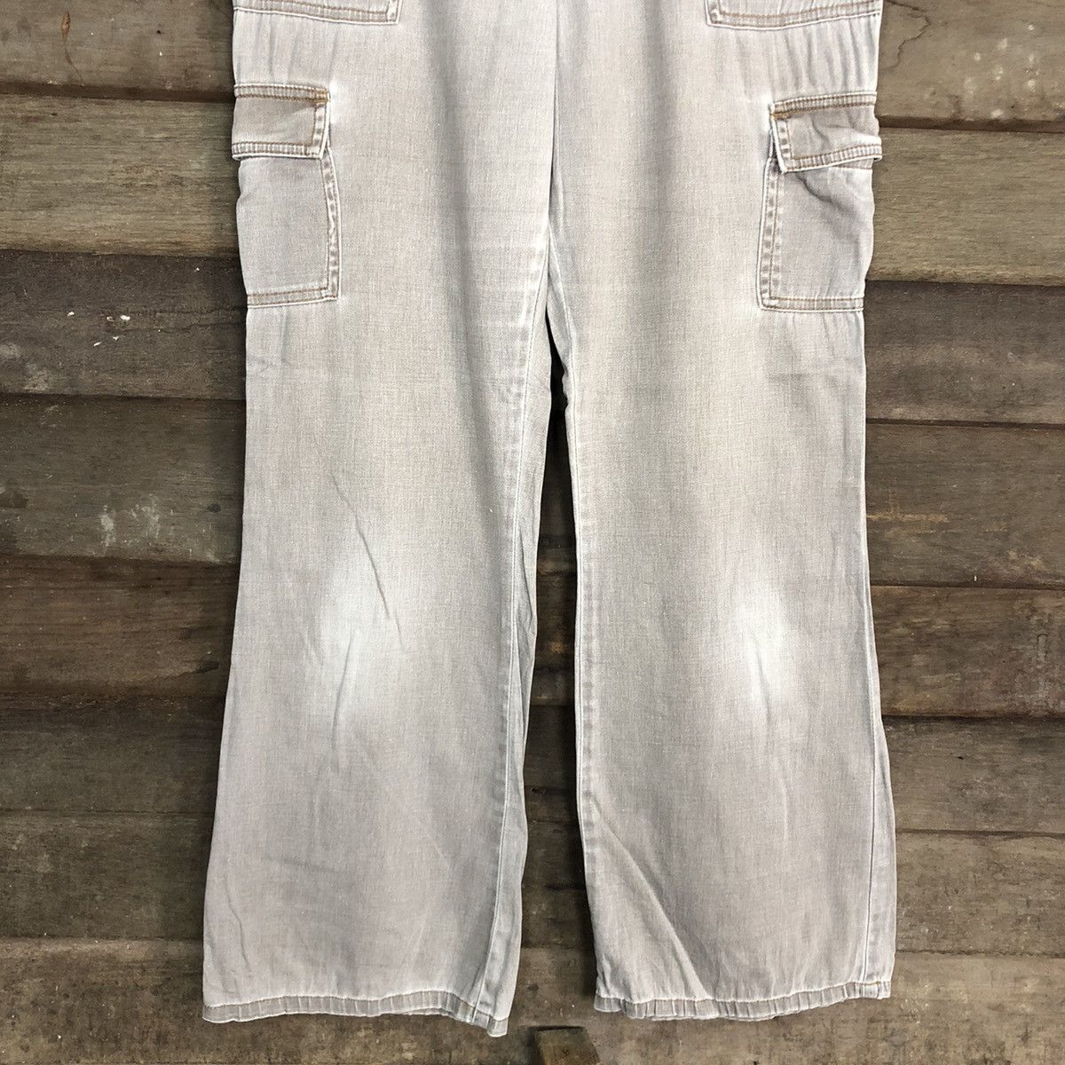 Japanese Brand Live Claire Grey Multipocket Tactical Cargo Pants #c990 Size US 26 / EU 42 - 3 Thumbnail
