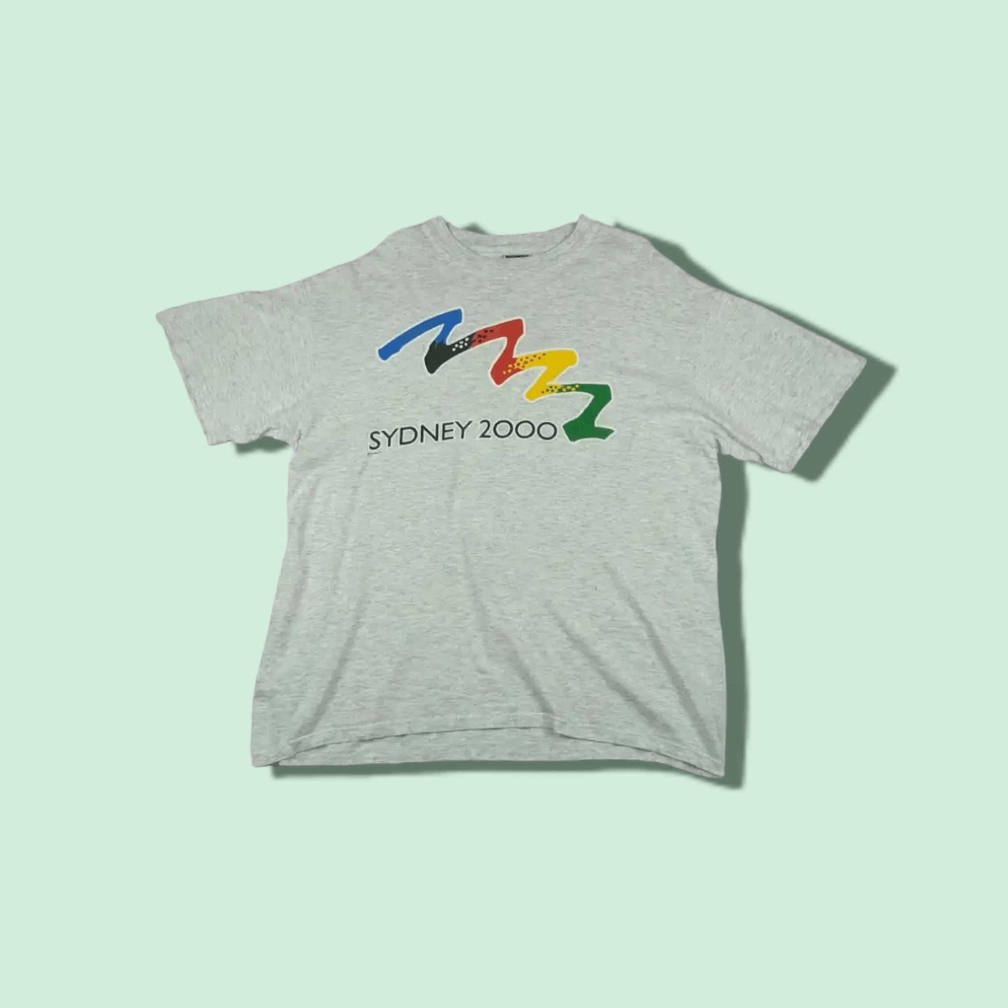 image of Man Made In Australia x USA Olympics Vintage 2000 Sydney Olympic Games T-Shirt in Grey (Size Large)