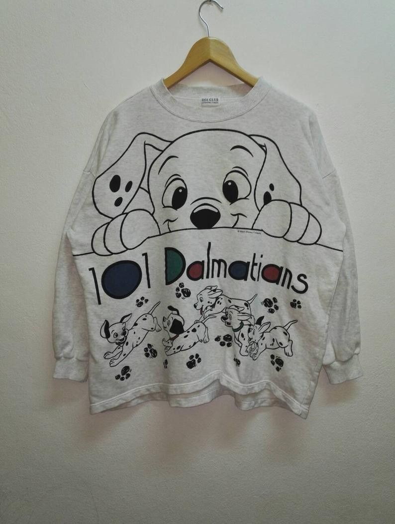 Cartoon Network Vintage🔥 Sweatshirt 101 Dalmatians By Disney (ss196) Size US L / EU 52-54 / 3 - 1 Thumbnail