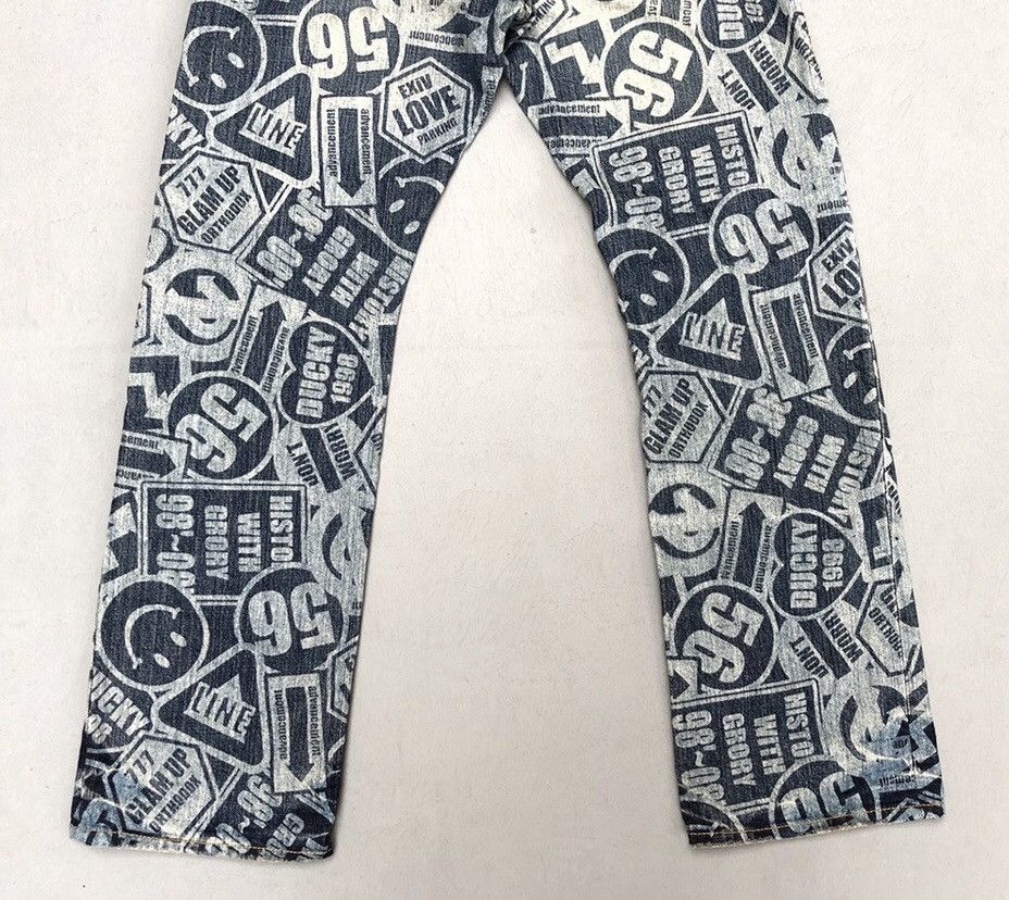 Designer × Japanese Brand HystericGlamour Style Signboard Logo Full Print Denim Pants Size US 29 - 8 Thumbnail