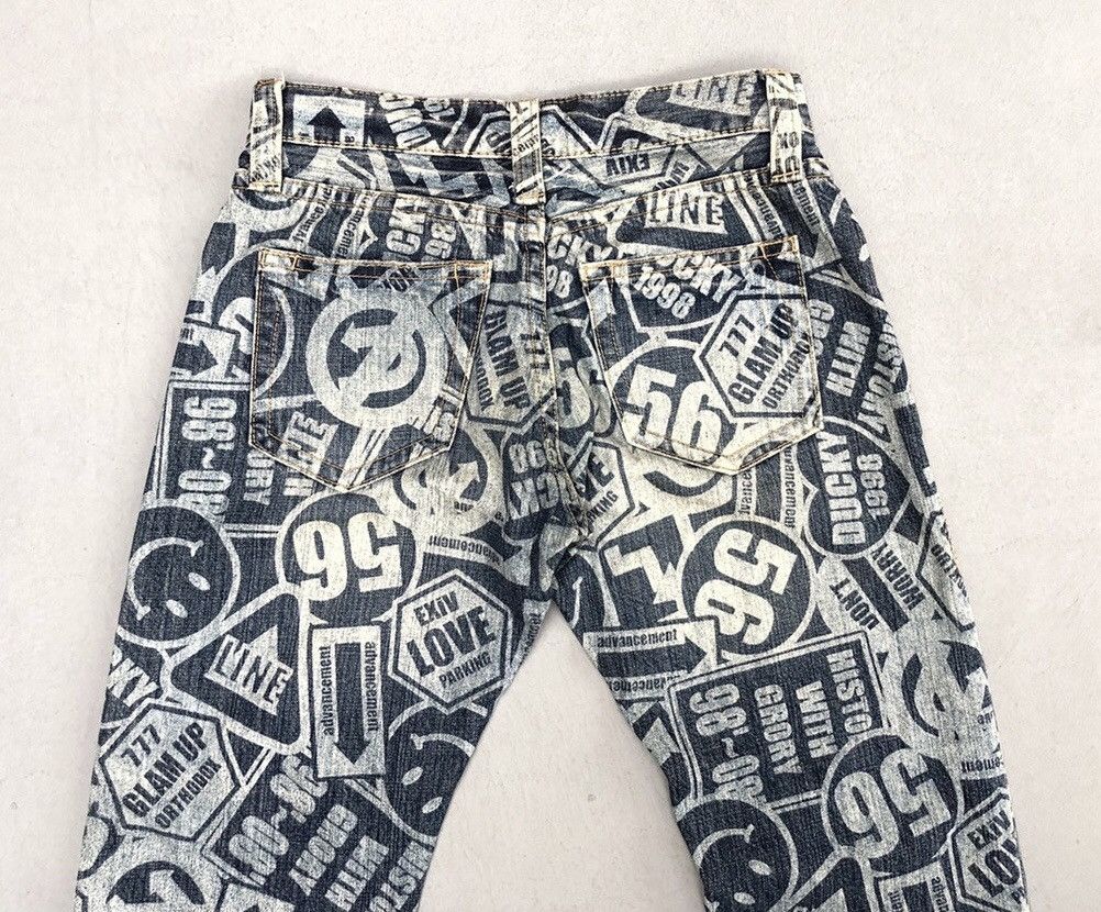 Designer × Japanese Brand HystericGlamour Style Signboard Logo Full Print Denim Pants Size US 29 - 7 Thumbnail