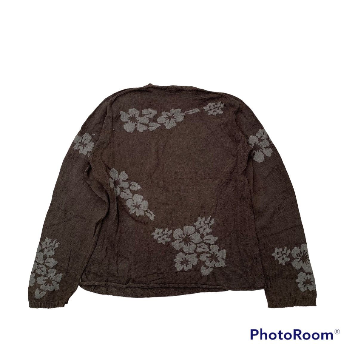 Vintage vintage 1998 A/W yohji yamamoto pour homme floral sweater Size US L / EU 52-54 / 3 - 3 Thumbnail