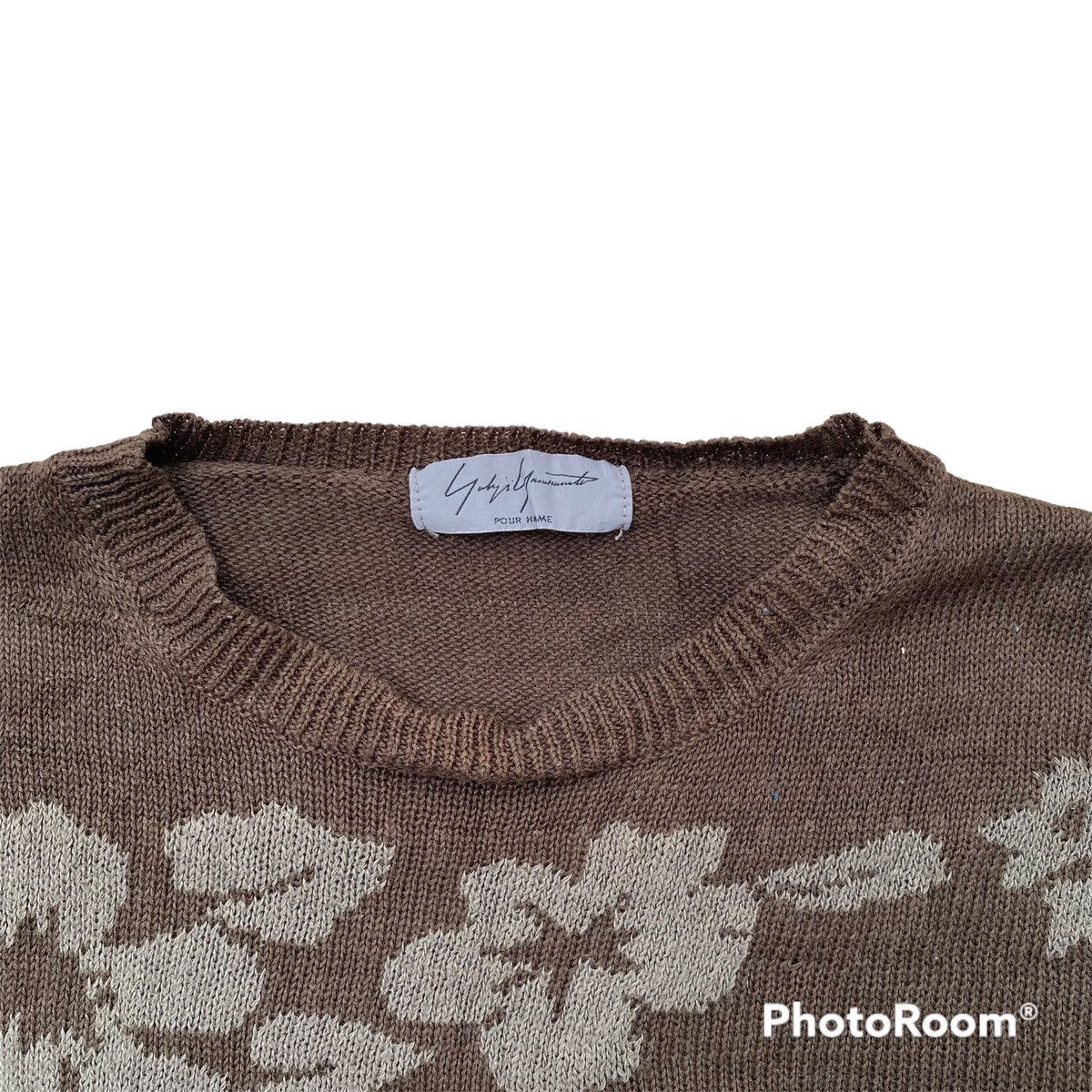 Vintage vintage 1998 A/W yohji yamamoto pour homme floral sweater Size US L / EU 52-54 / 3 - 2 Thumbnail