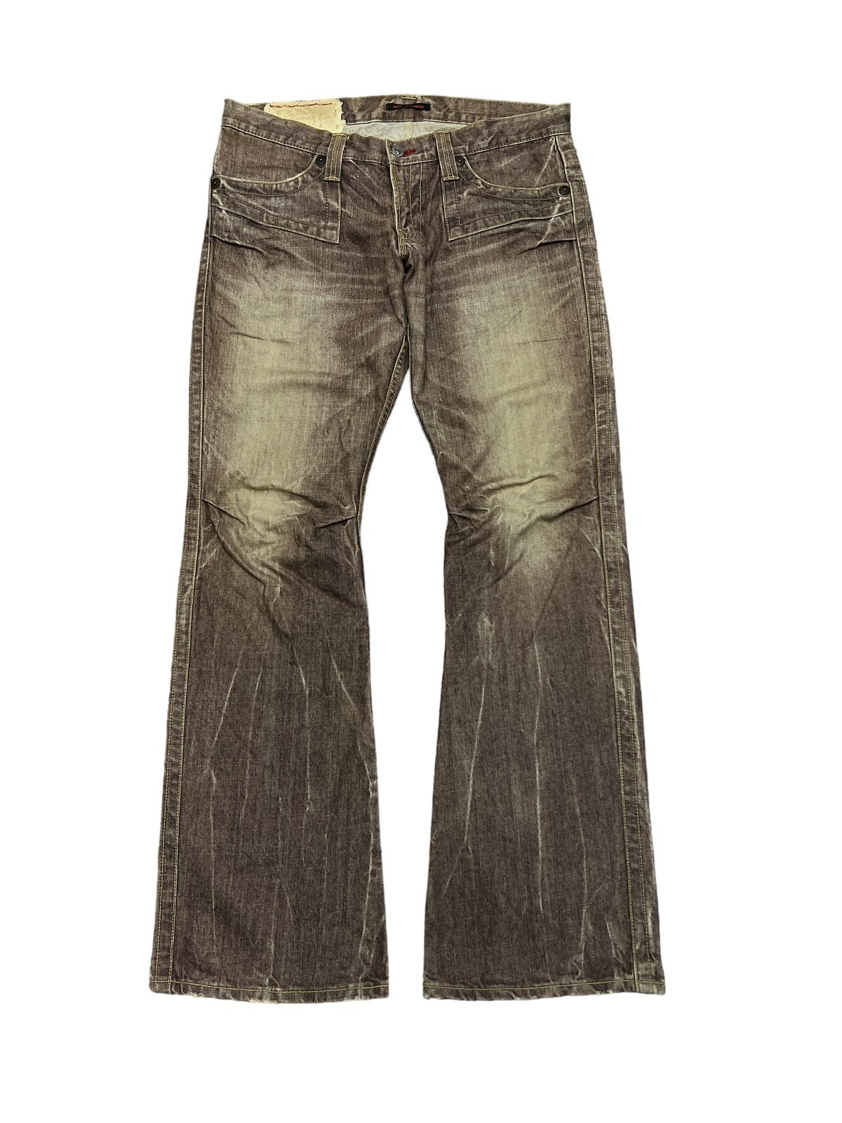 Pre-owned Avant Garde X Vintage Flaredblue Way Faded Distressed Denim Pant In Multicolor