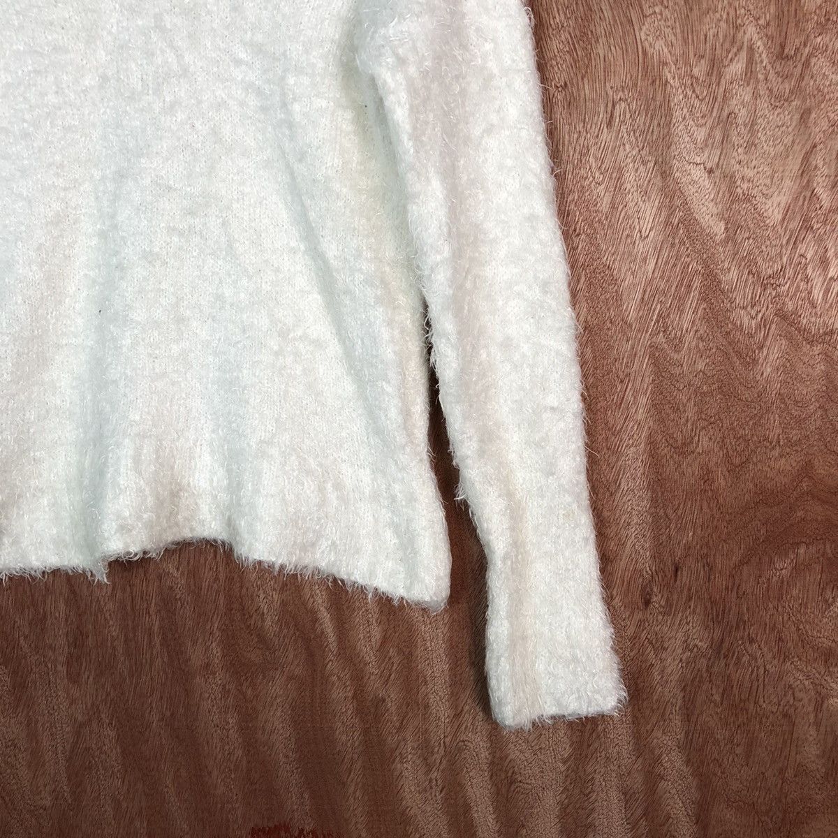 Homespun Knitwear Rich White Shag Shaggy Fur Mohair Knitwear #6612 Size S / US 4 / IT 40 - 11 Thumbnail