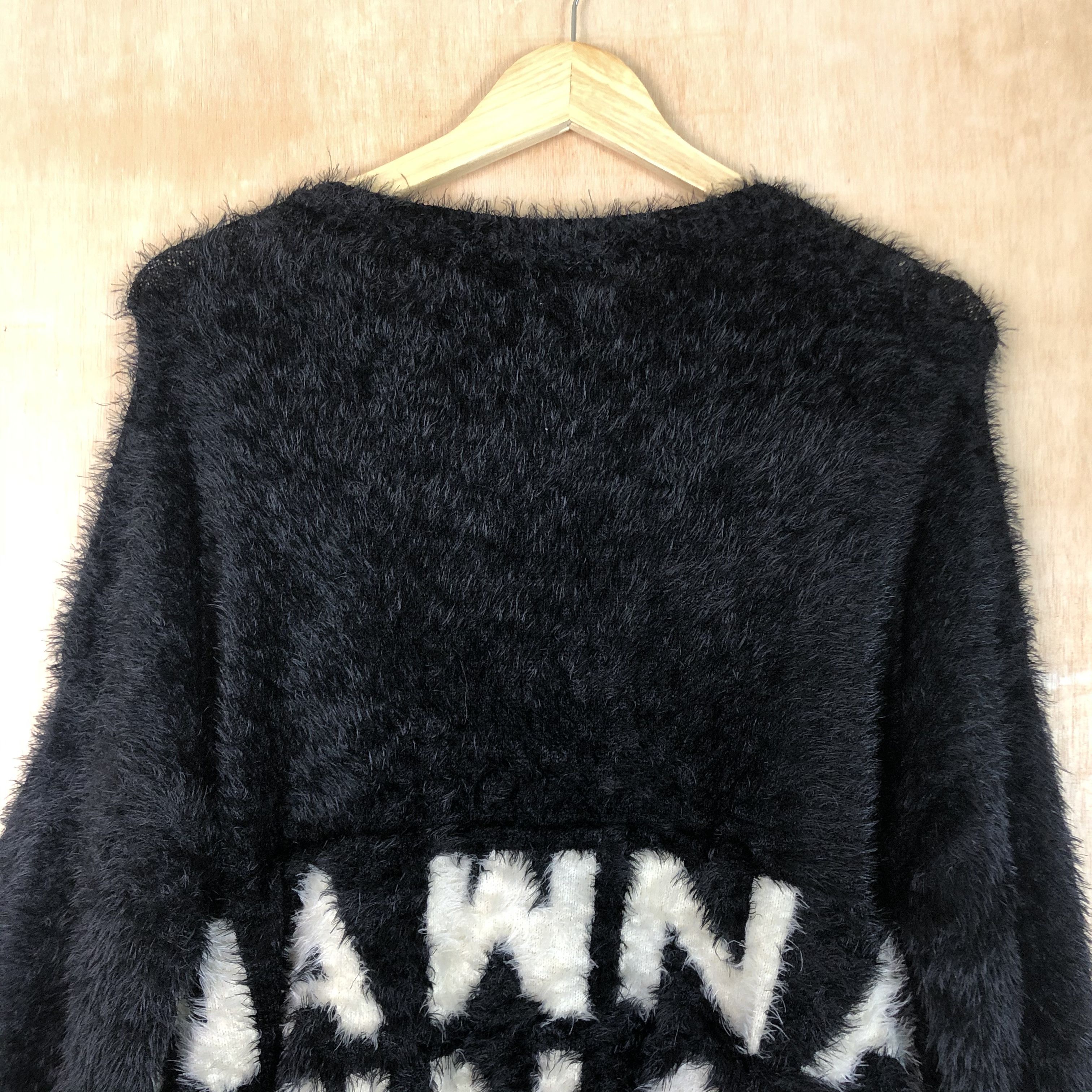 Aran Isles Knitwear × Homespun Knitwear × Japanese Brand DLL One Spo Black MOhair Shag Shaggy Knitwear #c076 Size US M / EU 48-50 / 2 - 11 Thumbnail