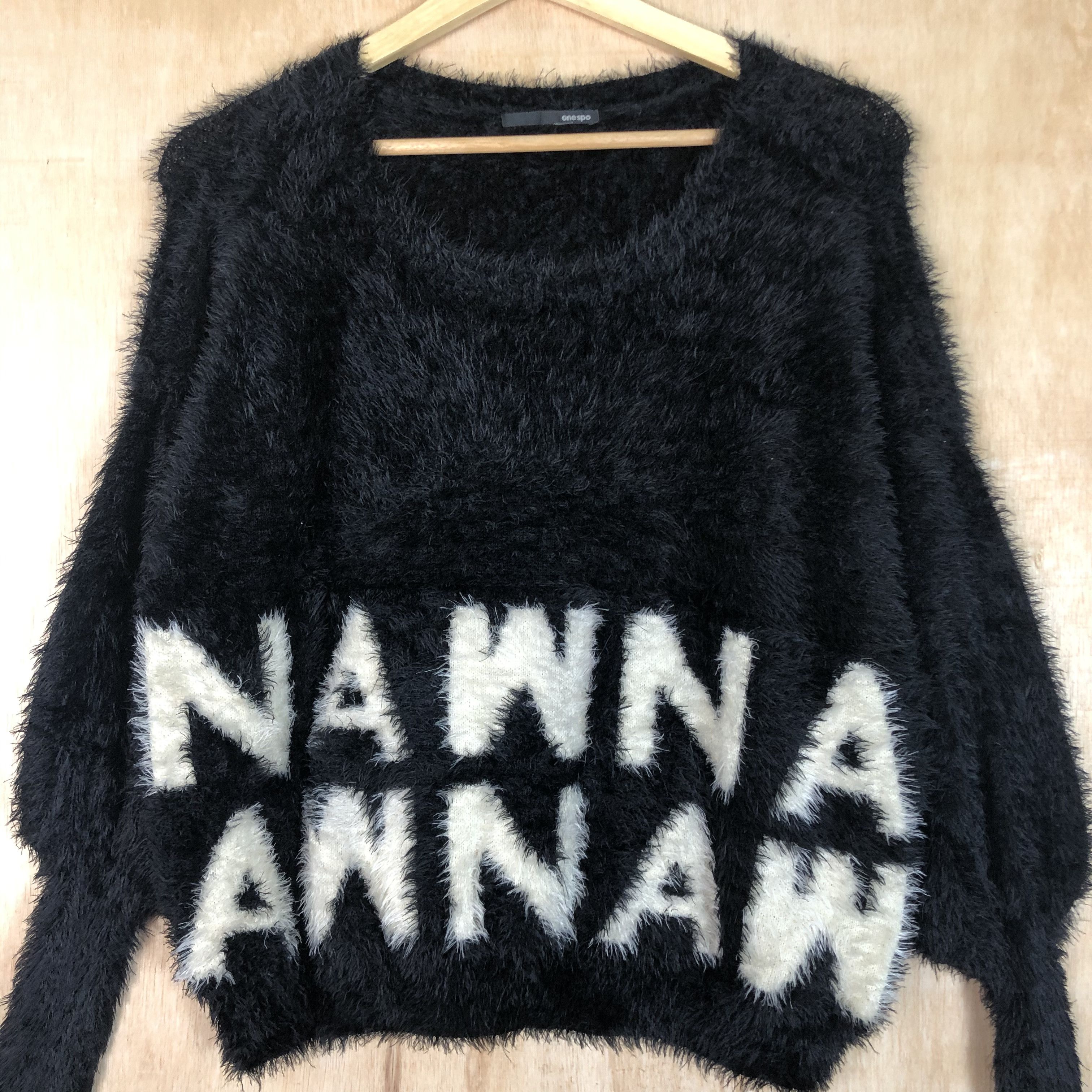Aran Isles Knitwear × Homespun Knitwear × Japanese Brand DLL One Spo Black MOhair Shag Shaggy Knitwear #c076 Size US M / EU 48-50 / 2 - 2 Thumbnail