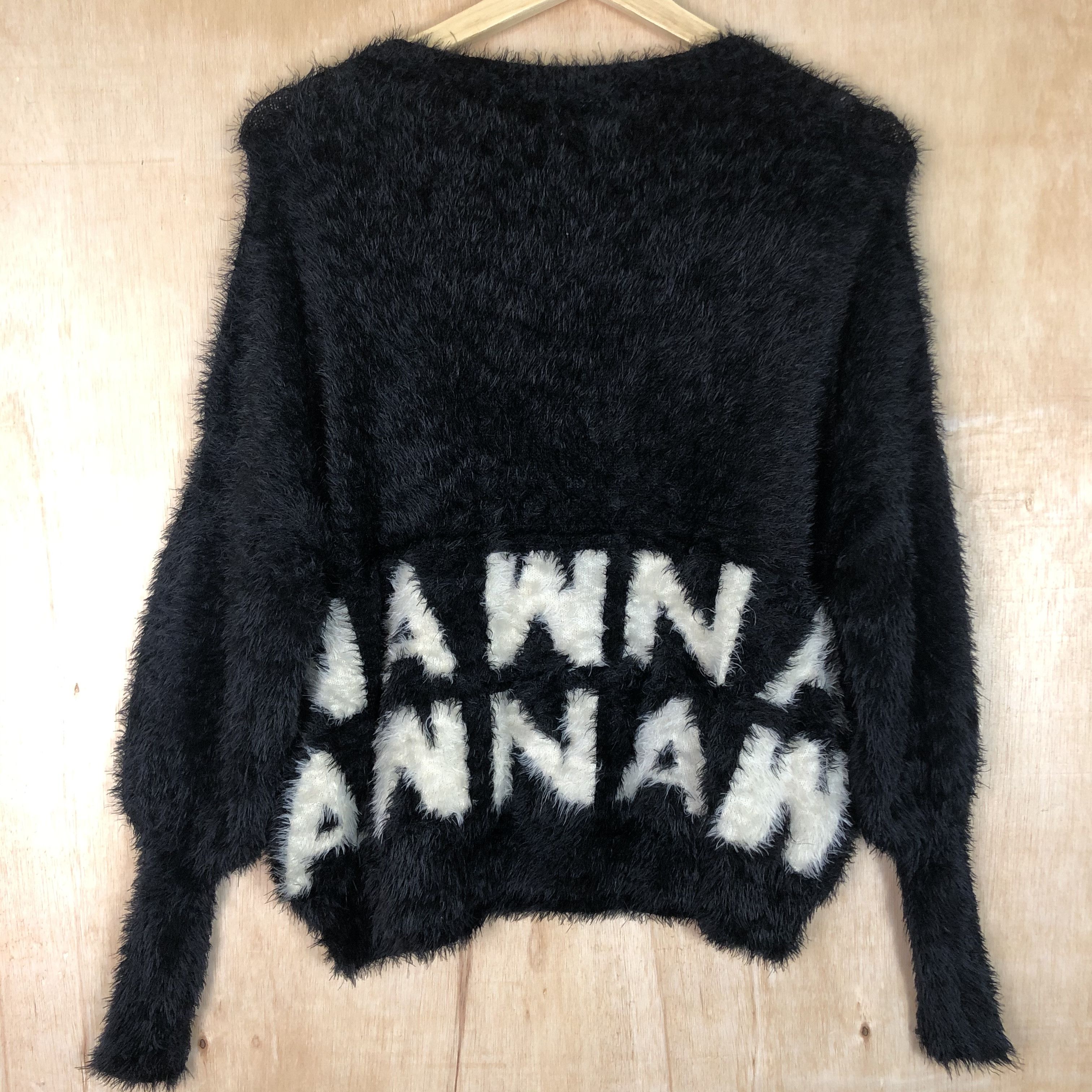 Aran Isles Knitwear × Homespun Knitwear × Japanese Brand DLL One Spo Black MOhair Shag Shaggy Knitwear #c076 Size US M / EU 48-50 / 2 - 12 Thumbnail