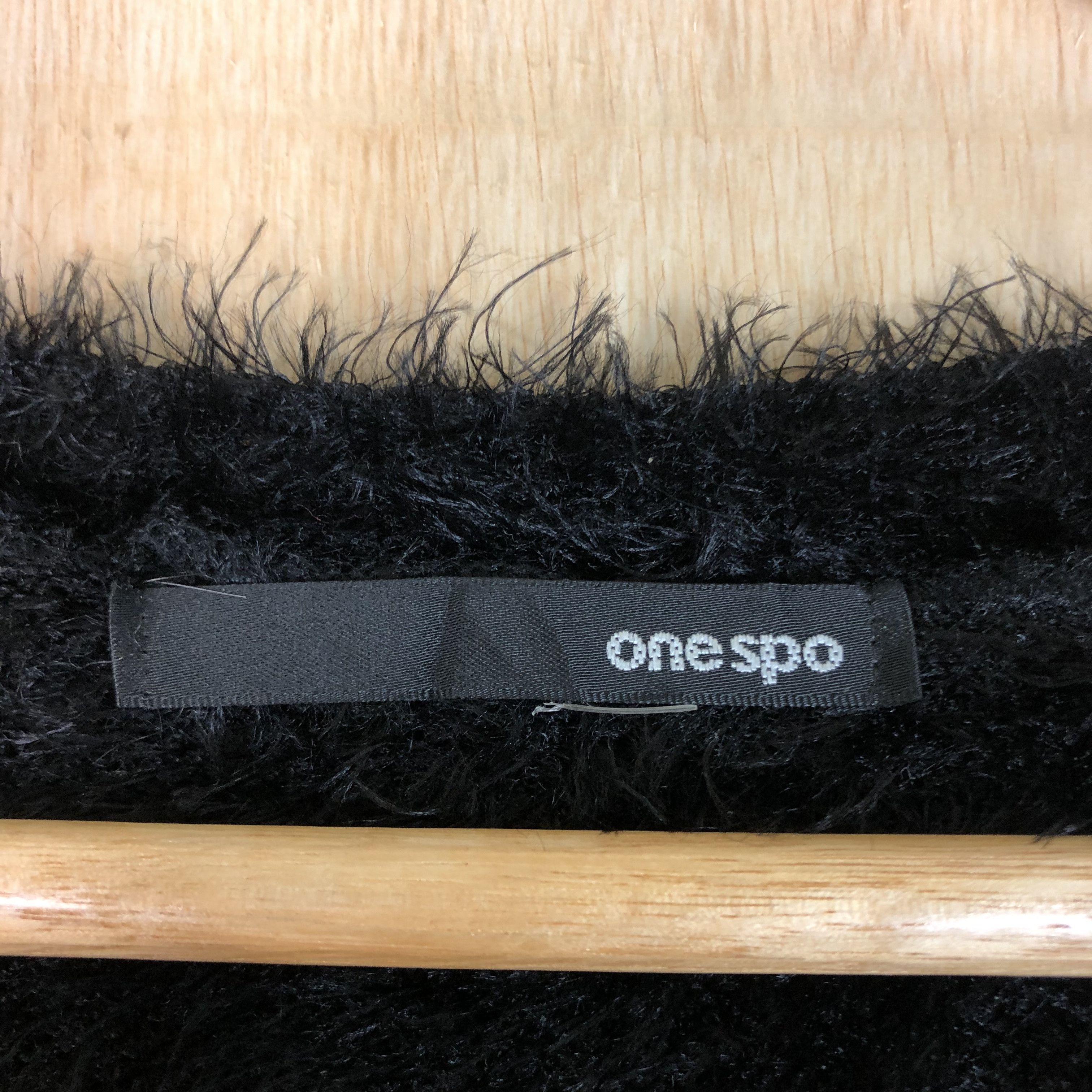 Aran Isles Knitwear × Homespun Knitwear × Japanese Brand DLL One Spo Black MOhair Shag Shaggy Knitwear #c076 Size US M / EU 48-50 / 2 - 9 Thumbnail