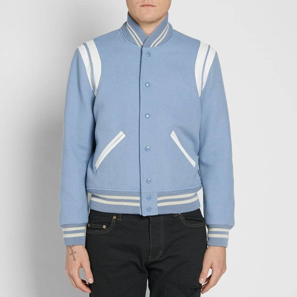 Saint laurent teddy jacket blue outlet