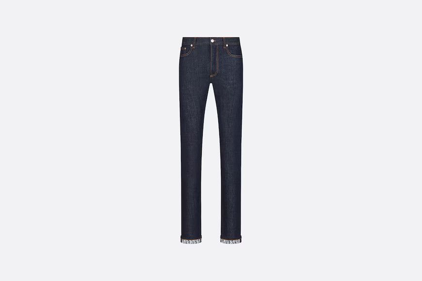LONG SLIM-FIT DIOR OBLIQUE JEANS