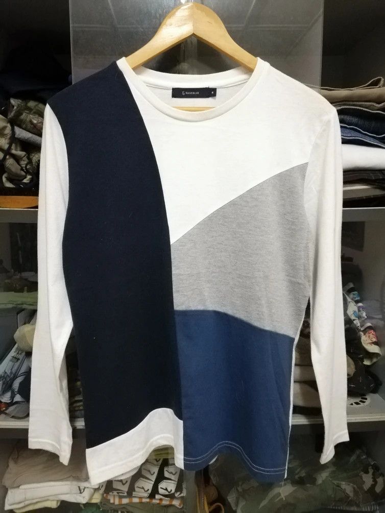 Japanese Brand Rageblue Patchwork Long Sleeve Shirt