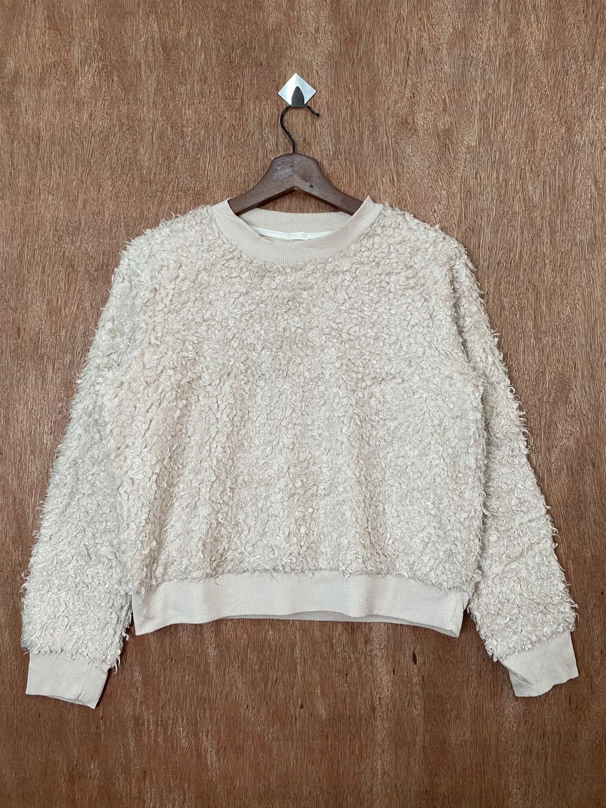 Japanese Brand × Other Gu Cream Shaggy mohair fur Knit Sweaters #B557 Size US S / EU 44-46 / 1 - 1 Thumbnail