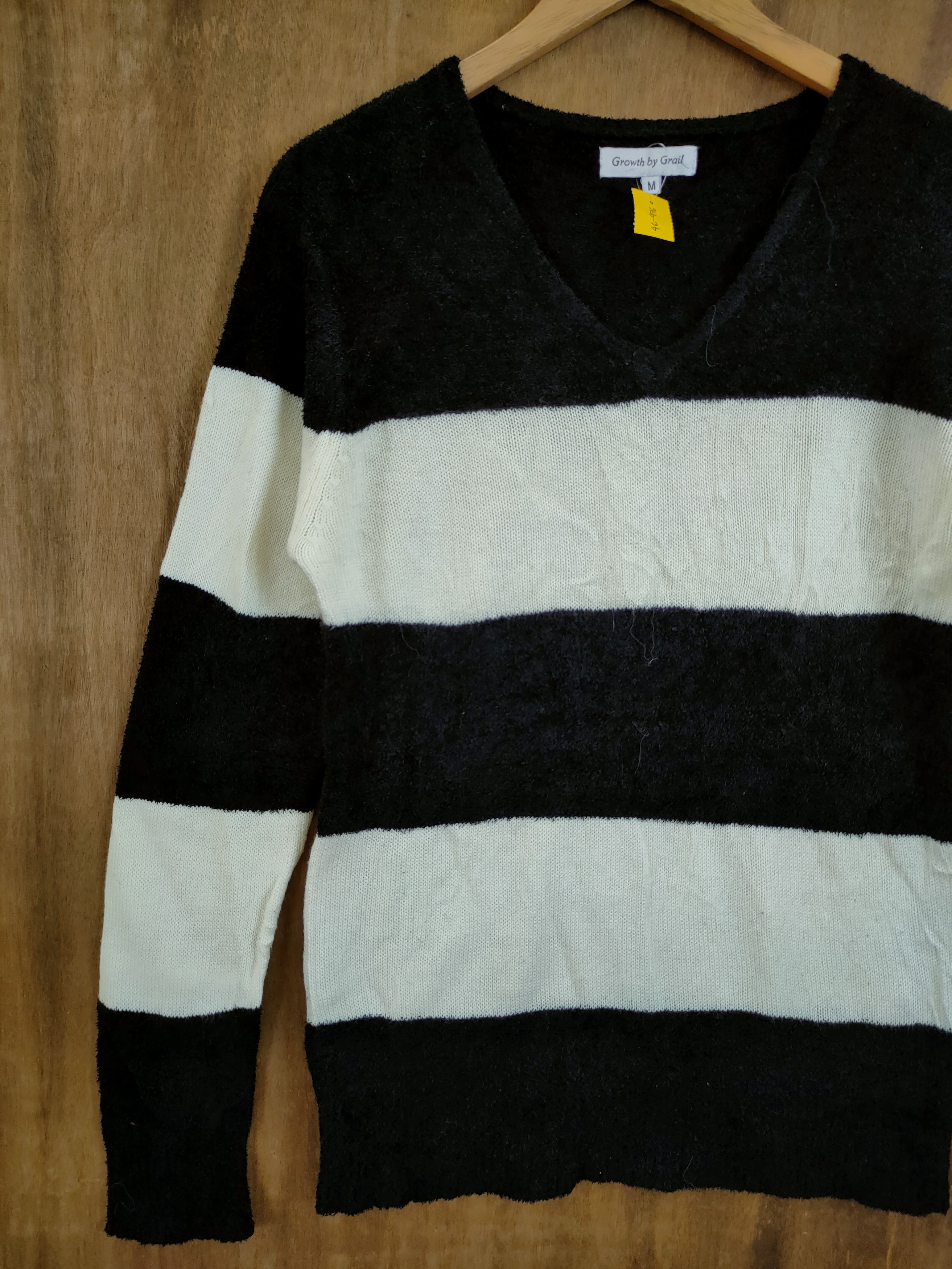 OVER THE STRiPES DL Growth By Grail stripe fleece sweatshirt knitwear #46-976 Size US M / EU 48-50 / 2 - 2 Thumbnail