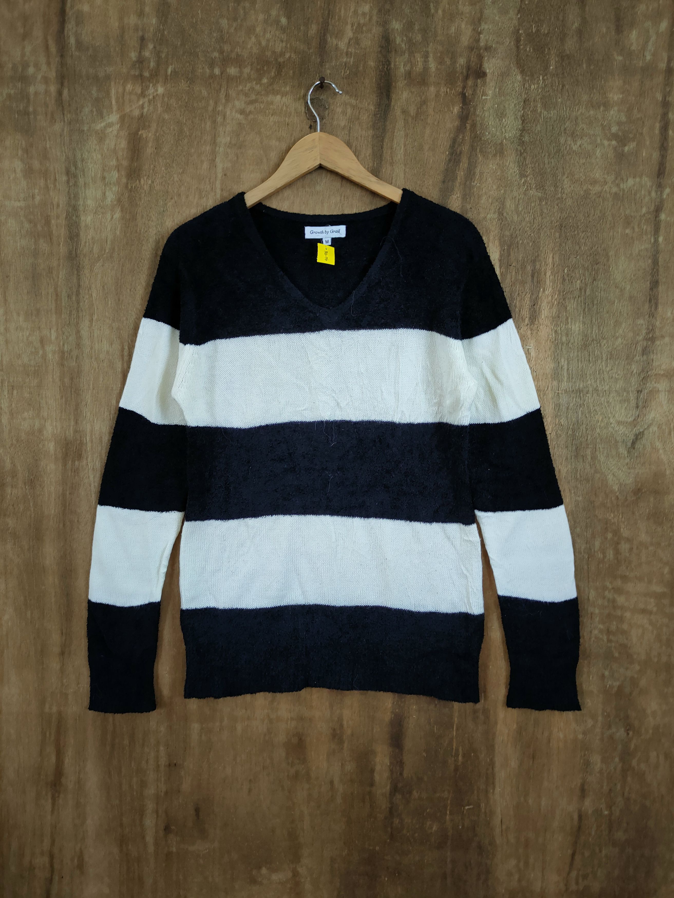OVER THE STRiPES DL Growth By Grail stripe fleece sweatshirt knitwear #46-976 Size US M / EU 48-50 / 2 - 1 Thumbnail