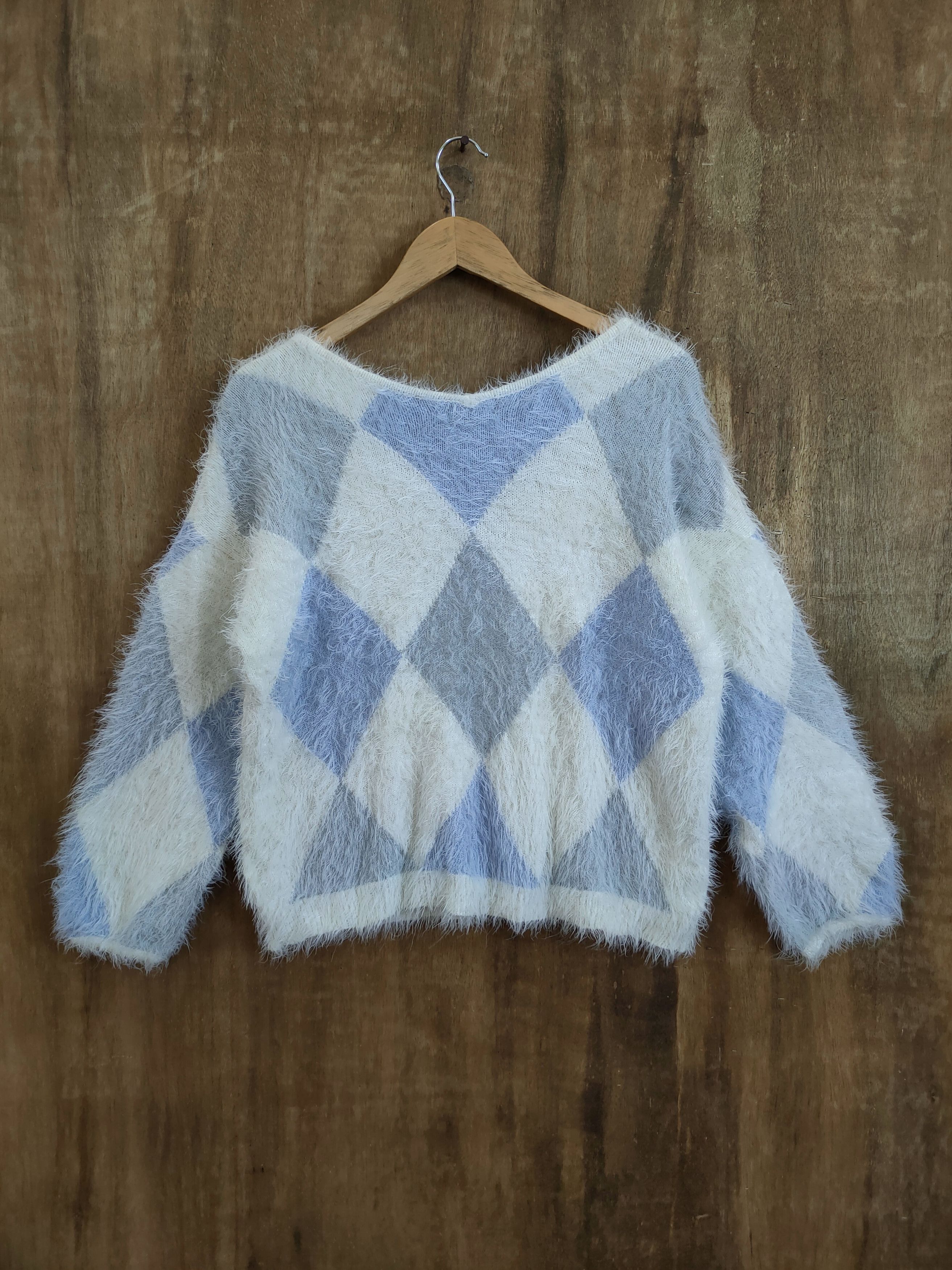 Homespun Knitwear D Lip Service diamond soft fur shag shaggy mohair #46-909 Size S / US 4 / IT 40 - 10 Thumbnail