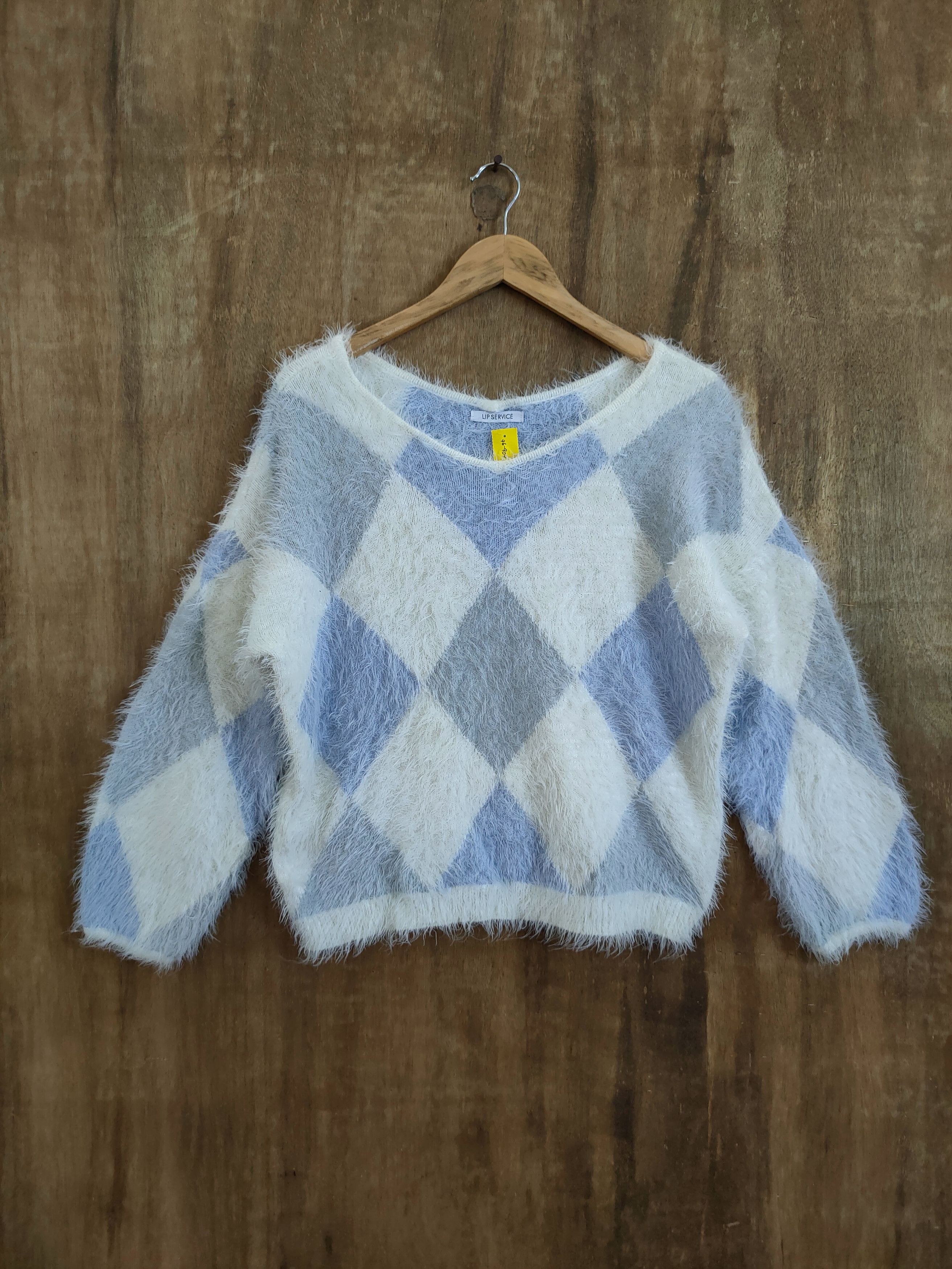 Homespun Knitwear D Lip Service diamond soft fur shag shaggy mohair #46-909 Size S / US 4 / IT 40 - 1 Thumbnail