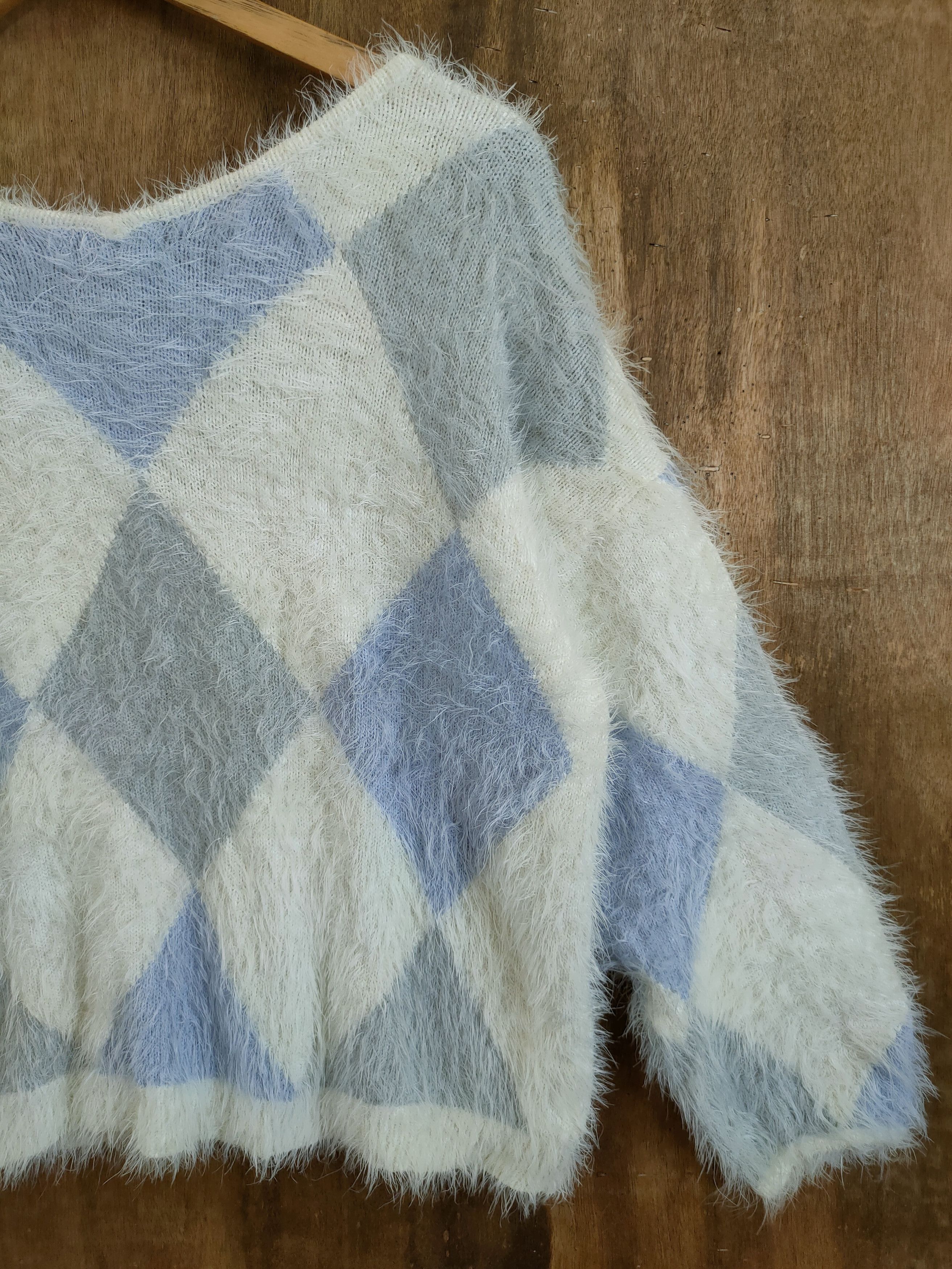 Homespun Knitwear D Lip Service diamond soft fur shag shaggy mohair #46-909 Size S / US 4 / IT 40 - 12 Thumbnail