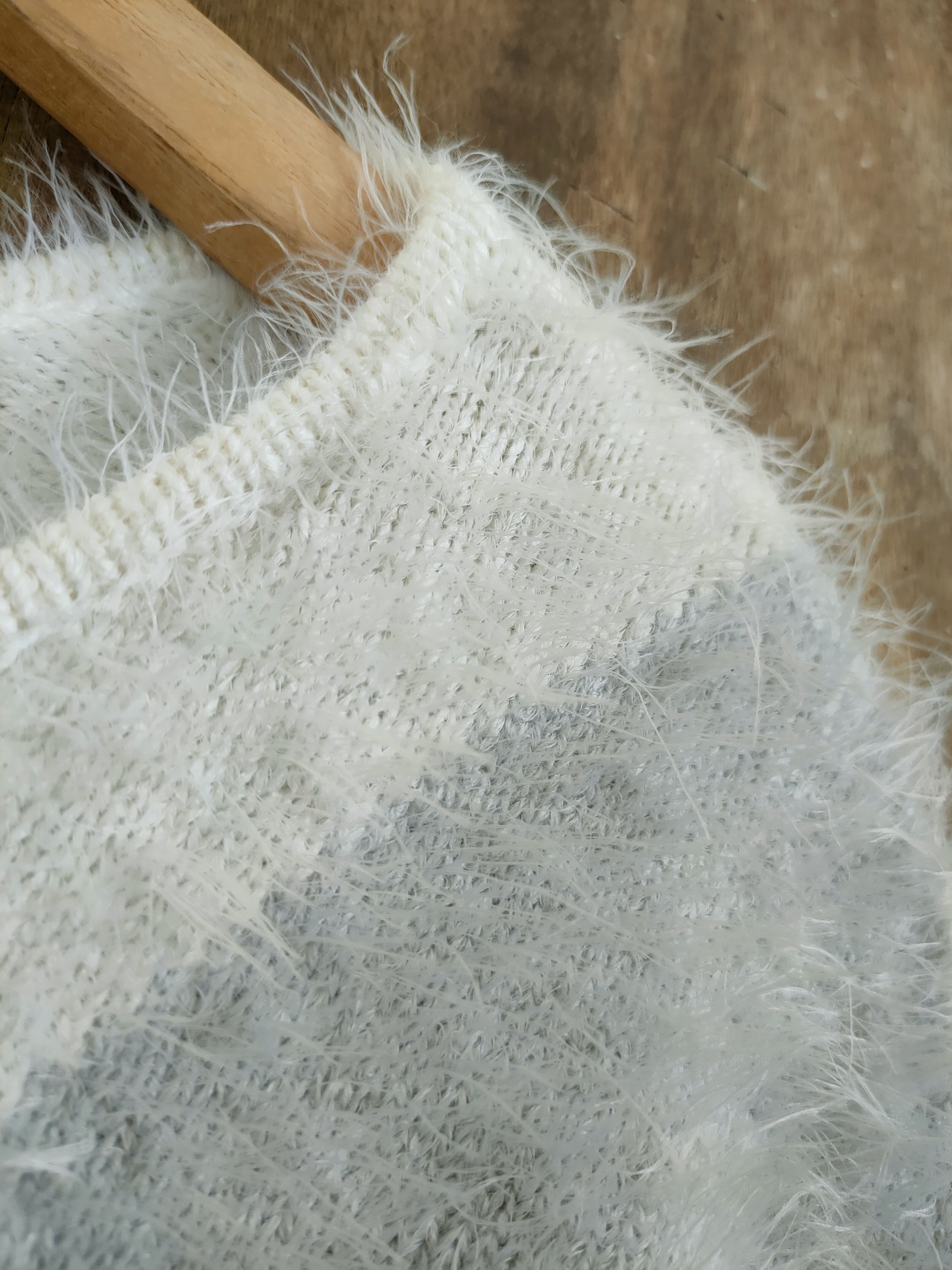 Homespun Knitwear D Lip Service diamond soft fur shag shaggy mohair #46-909 Size S / US 4 / IT 40 - 5 Thumbnail