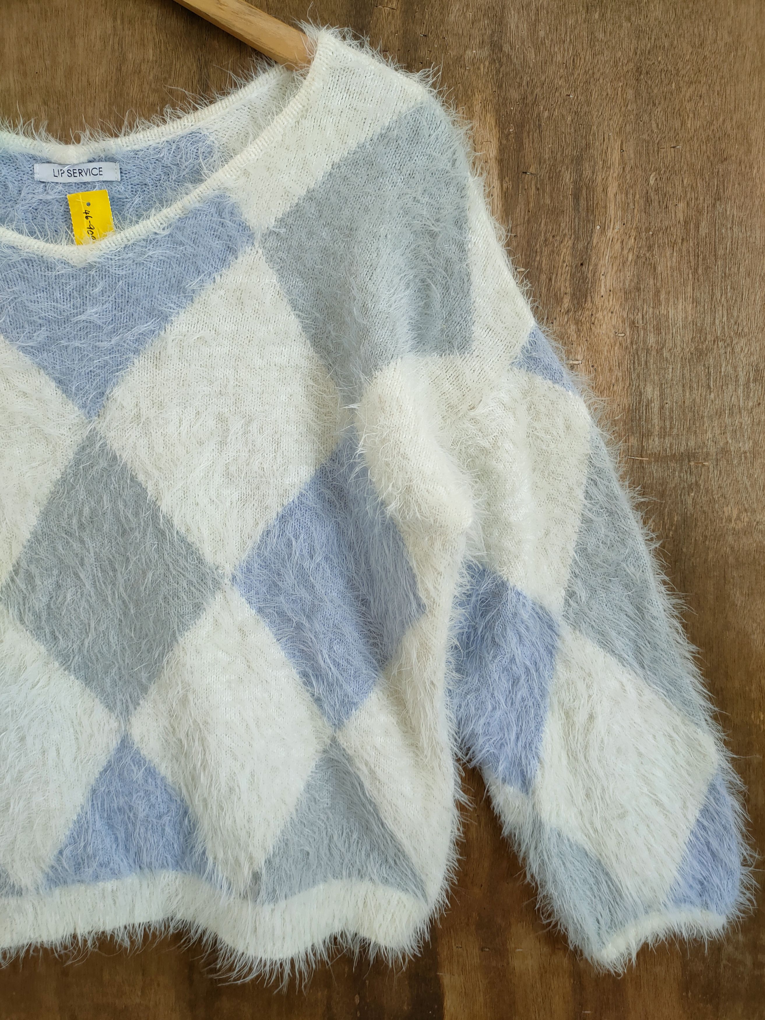 Homespun Knitwear D Lip Service diamond soft fur shag shaggy mohair #46-909 Size S / US 4 / IT 40 - 3 Thumbnail
