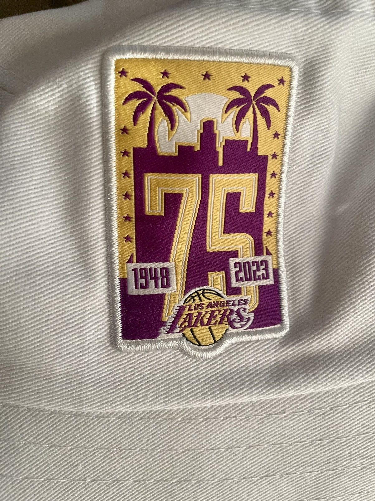 NBA Los Angeles Lakers 75th Anniversary Bucket Hat White OS Size ONE SIZE - 5 Thumbnail