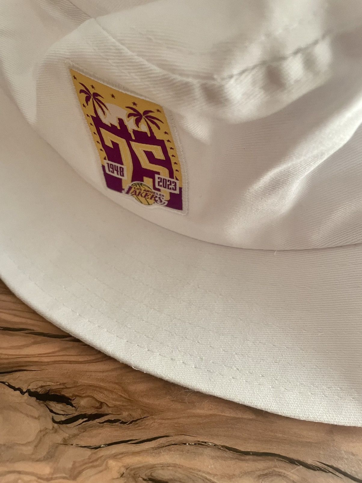 NBA Los Angeles Lakers 75th Anniversary Bucket Hat White OS Size ONE SIZE - 7 Thumbnail