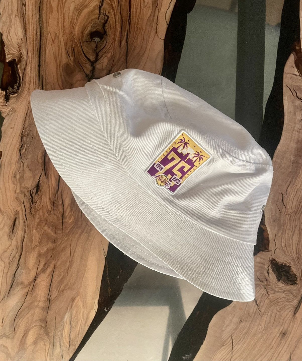 NBA Los Angeles Lakers 75th Anniversary Bucket Hat White OS Size ONE SIZE - 2 Thumbnail