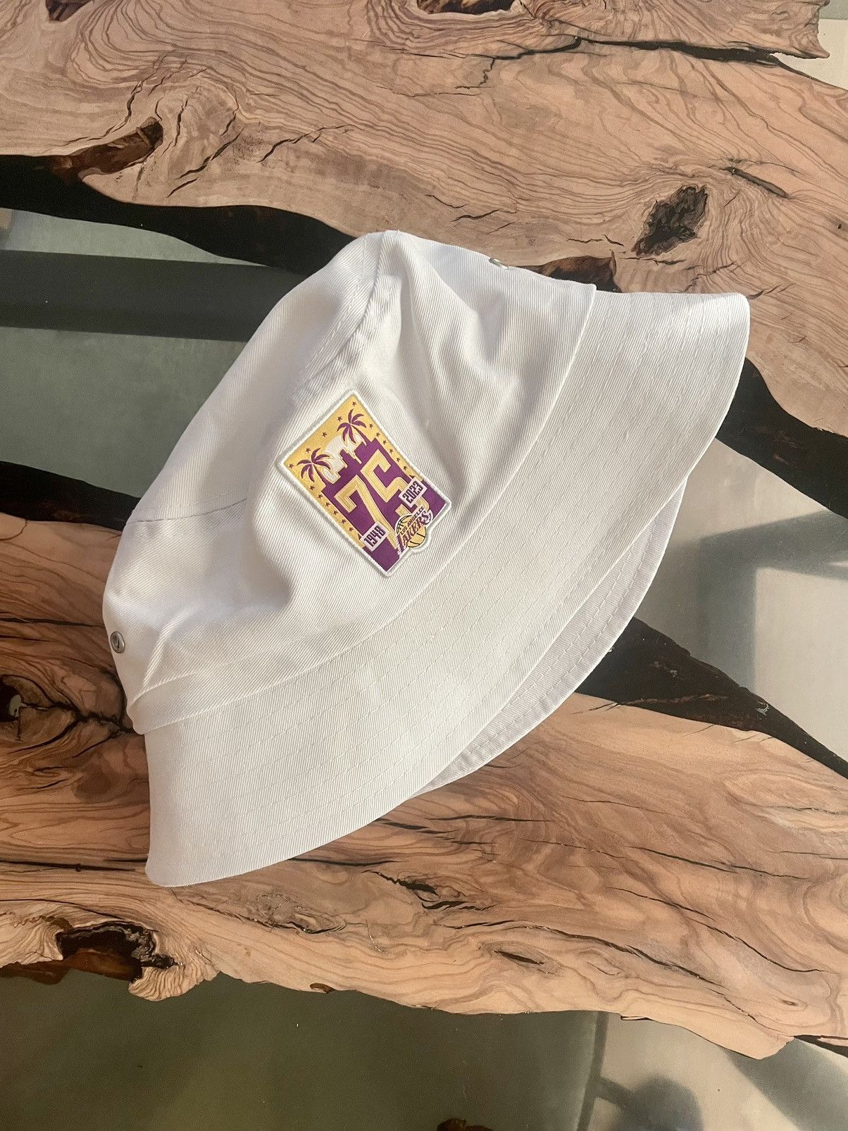 NBA Los Angeles Lakers 75th Anniversary Bucket Hat White OS Size ONE SIZE - 3 Thumbnail