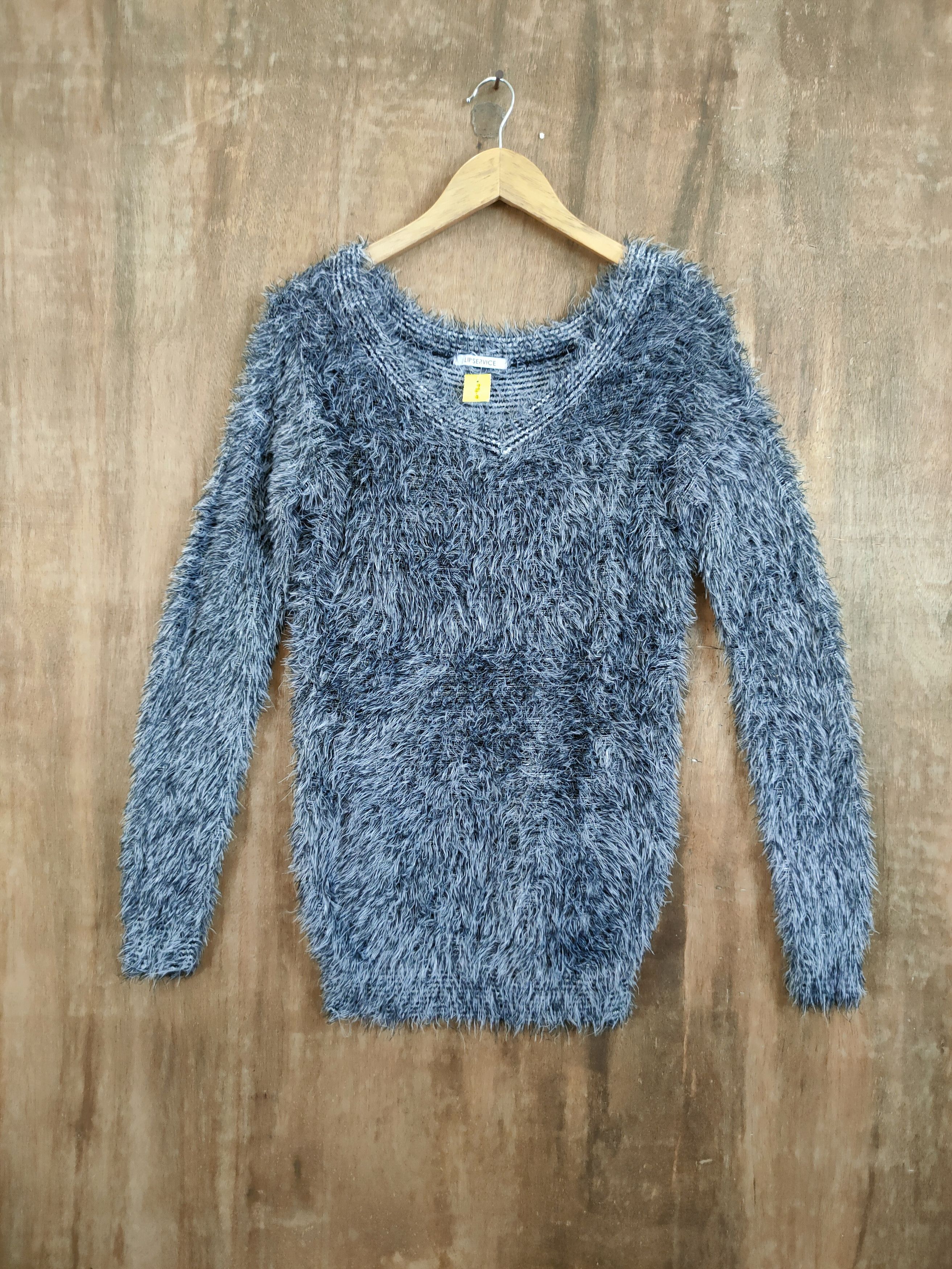 Vintage DL Lip Service Shag Shaggy fur mohair knitted #46-934 Size S / US 4 / IT 40 - 1 Thumbnail