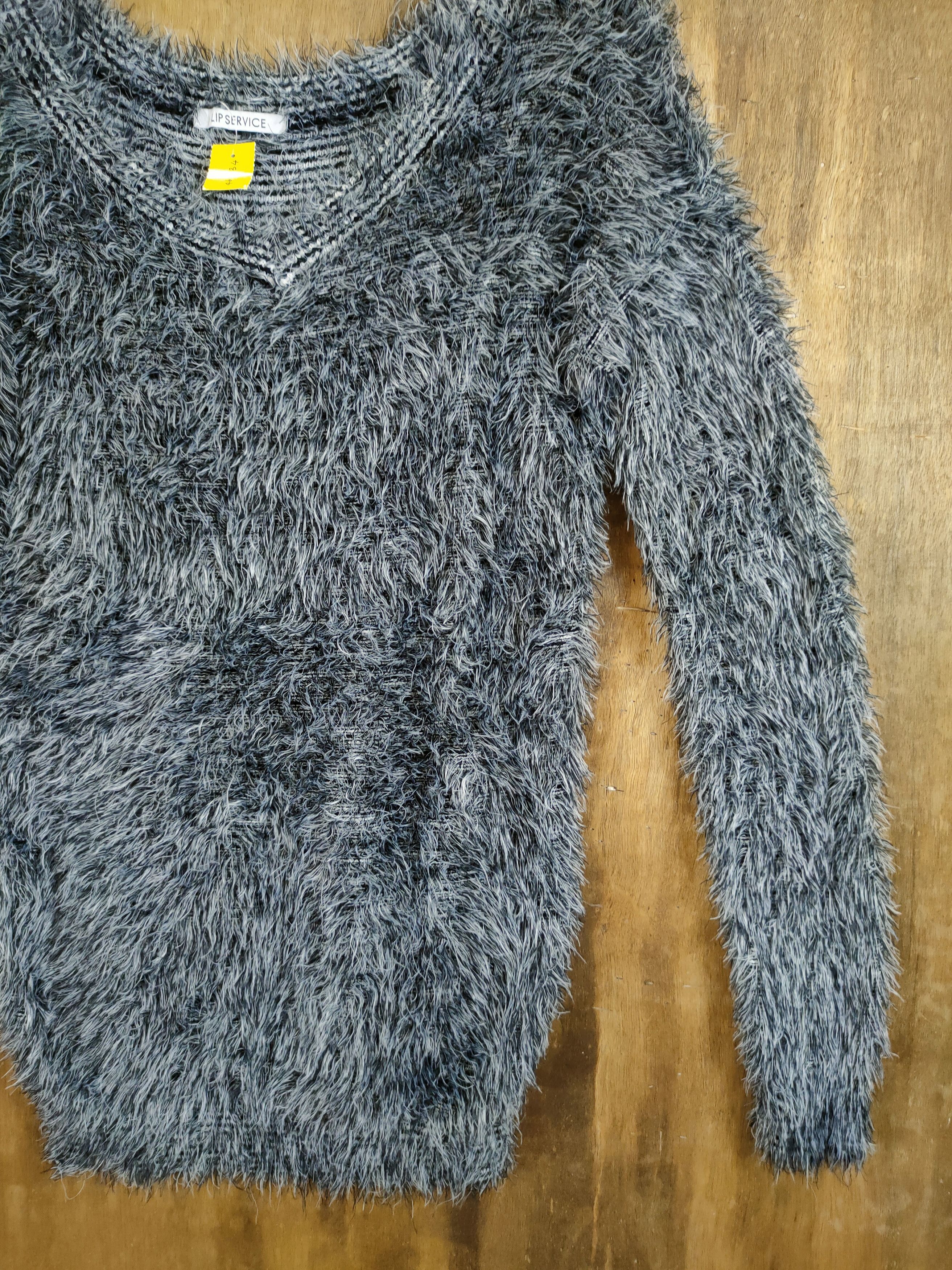 Vintage DL Lip Service Shag Shaggy fur mohair knitted #46-934 Size S / US 4 / IT 40 - 3 Thumbnail