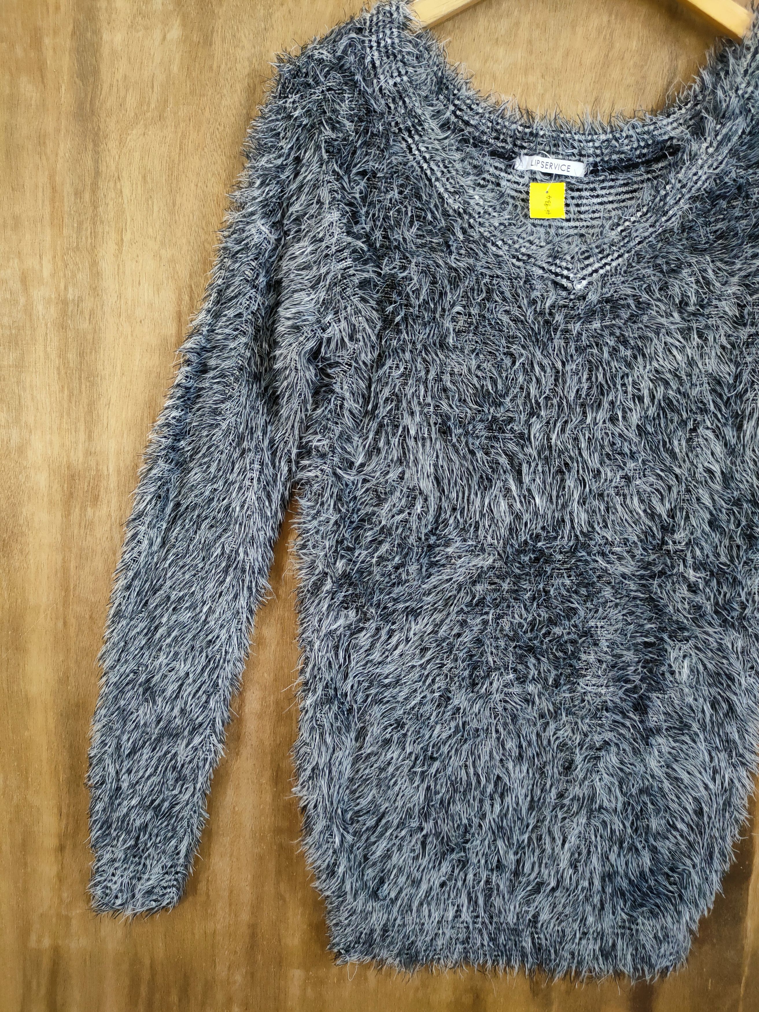 Vintage DL Lip Service Shag Shaggy fur mohair knitted #46-934 Size S / US 4 / IT 40 - 2 Thumbnail
