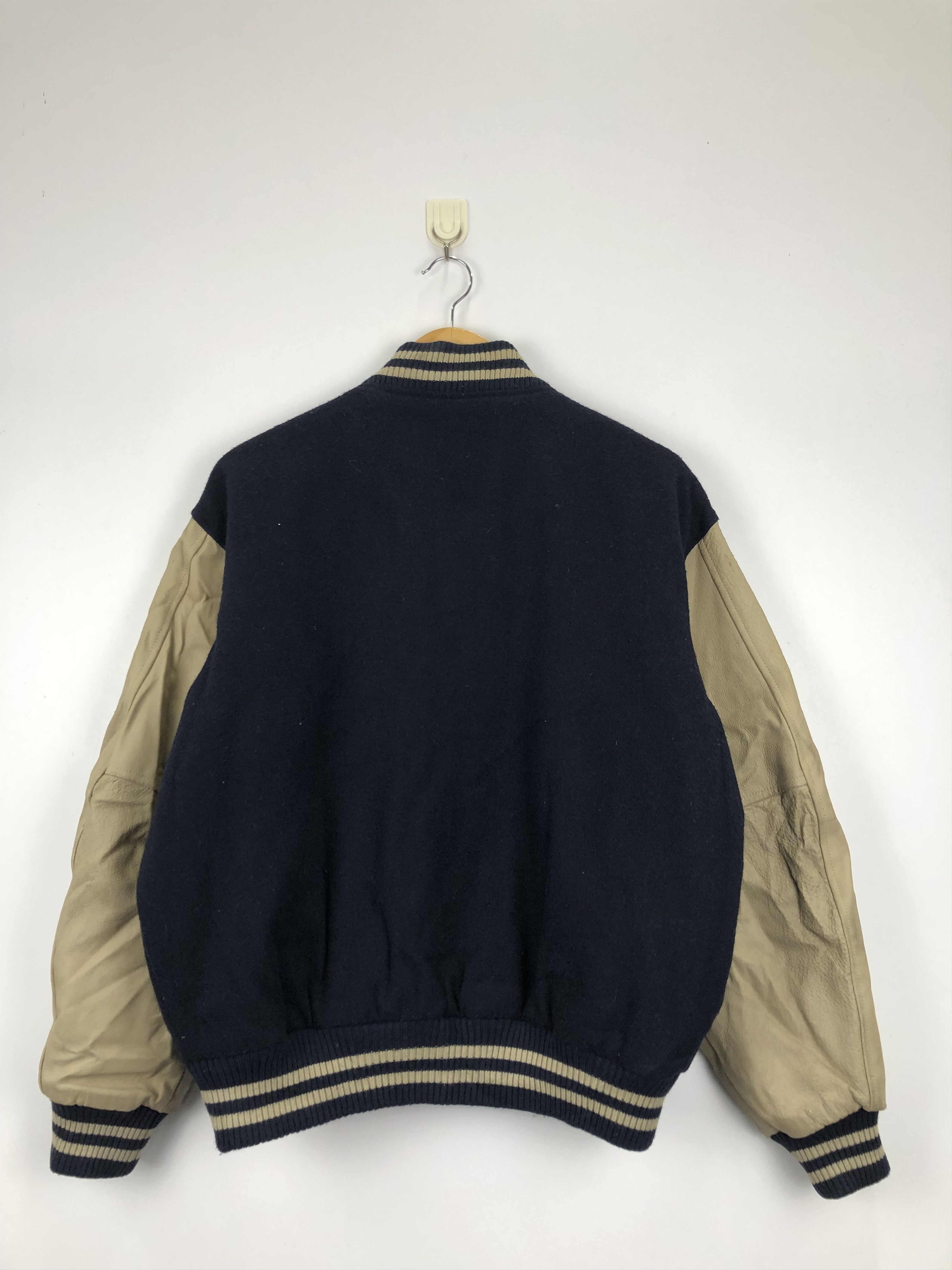 Japanese Brand × Vintage Vintage 90s Japanese Brand Leather Sleeve Varsity V0383 Size US M / EU 48-50 / 2 - 8 Thumbnail